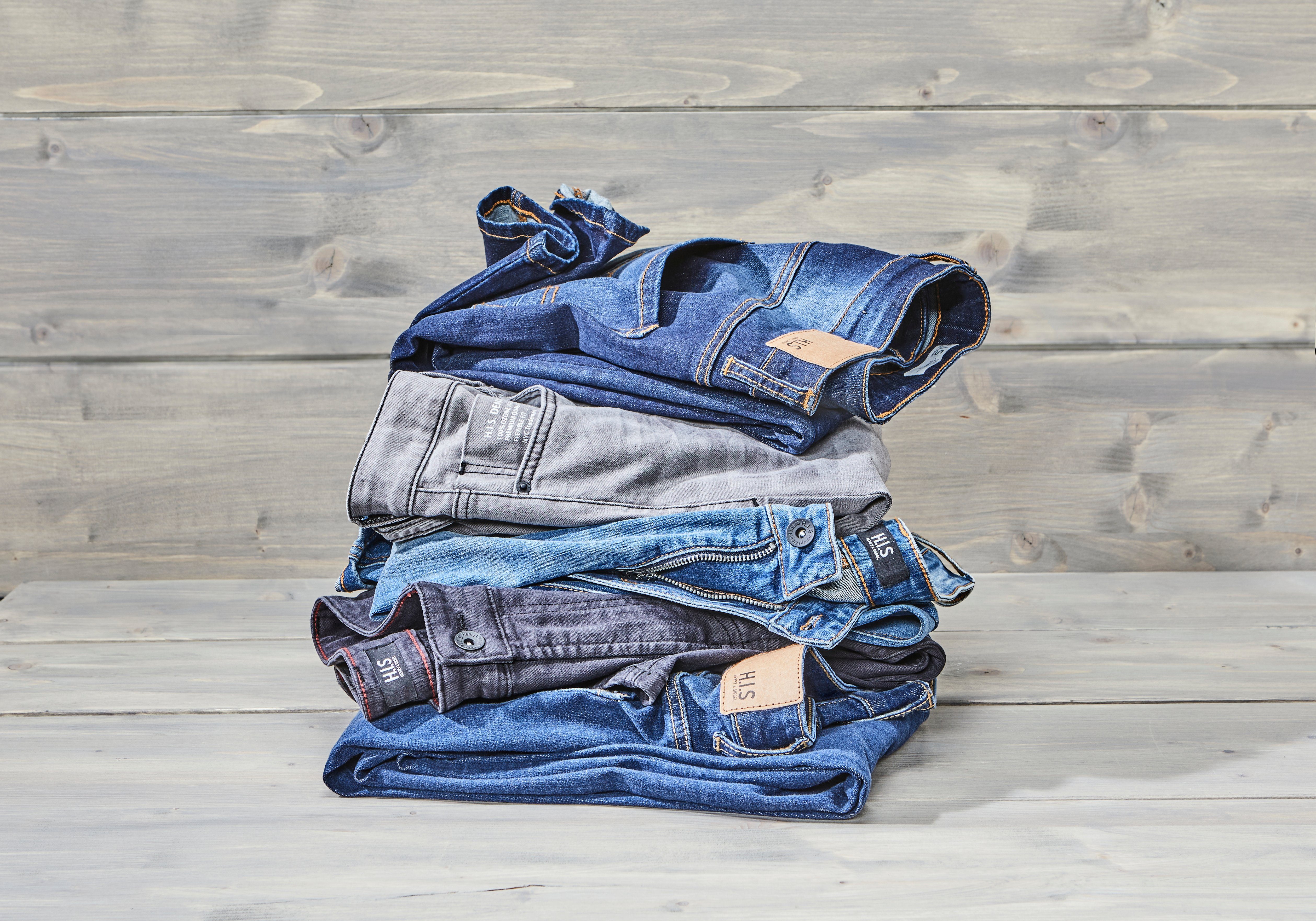 H.I.S Straight jeans DIX rechte pasvorm, lage taille, used-wassing