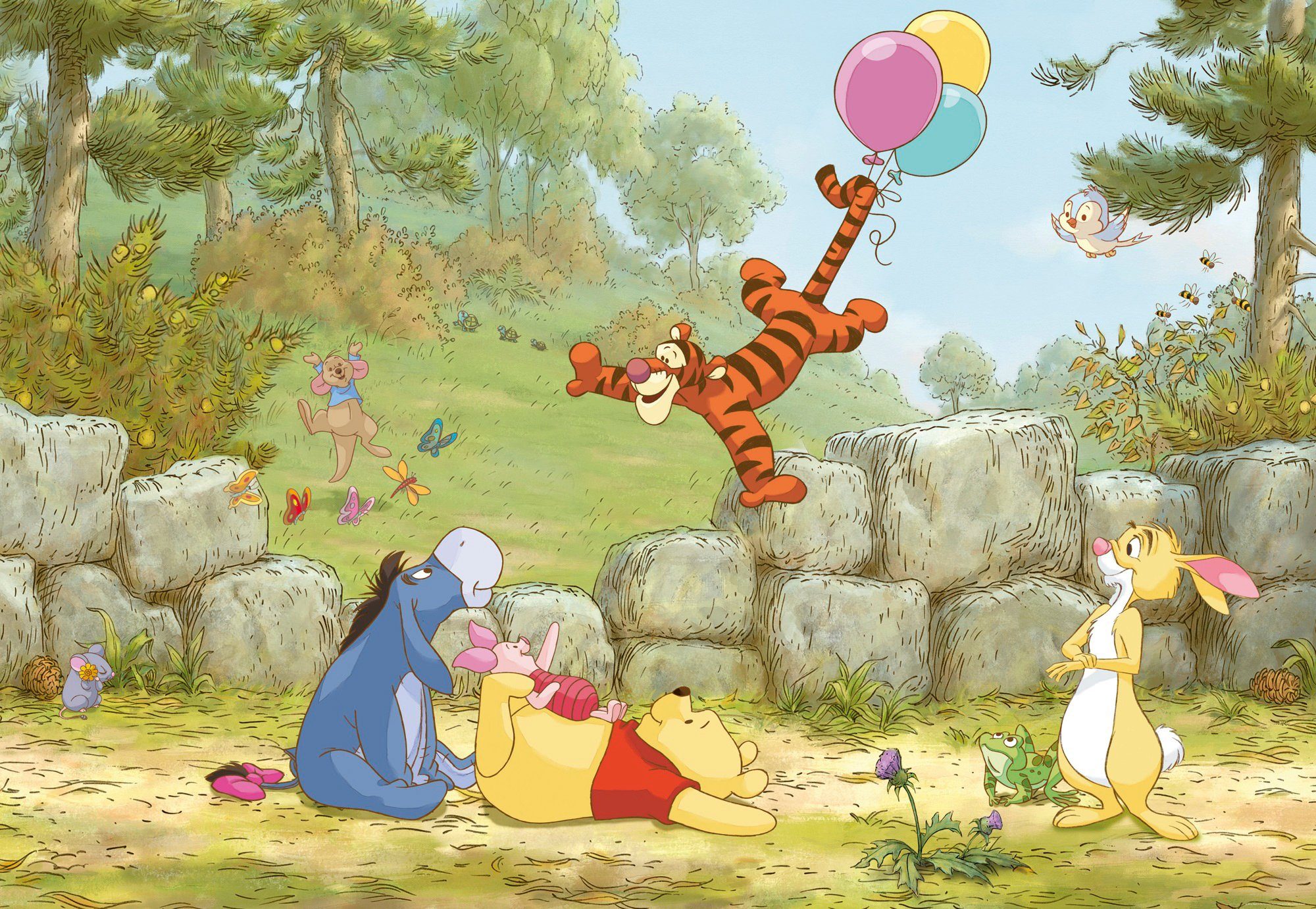 Komar Fotobehang Winnie the Pooh Ballooning - Afmeting 368 x 254 cm (set)