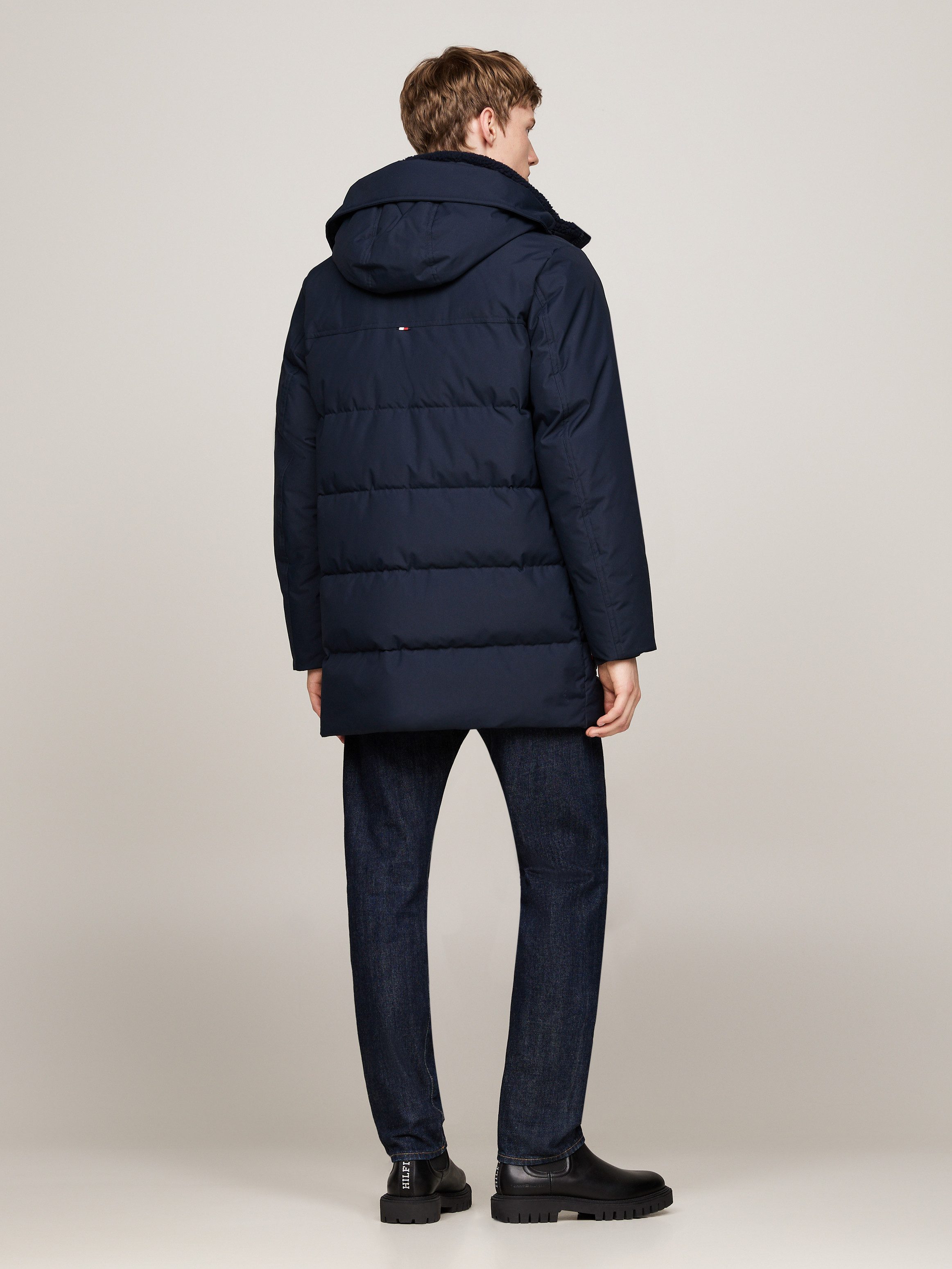 Tommy Hilfiger Parka Rockie Utility Parka hoog gesloten, staande kraag met faux bont