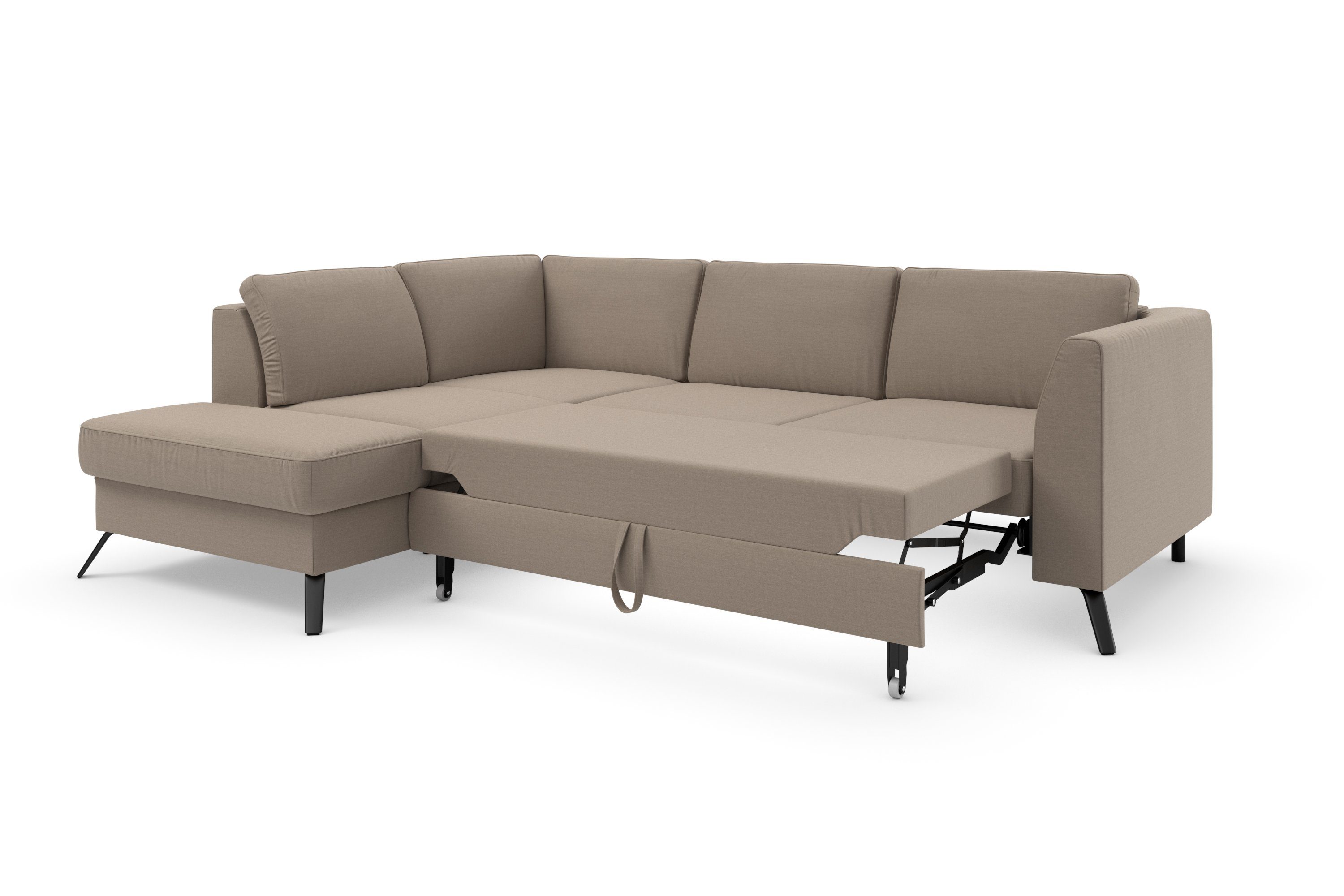 sit&more Hoekbank Olsen L-vorm inclusief zitdiepteverstelling, naar keuze met slaapfunctie, 15 cm hoog