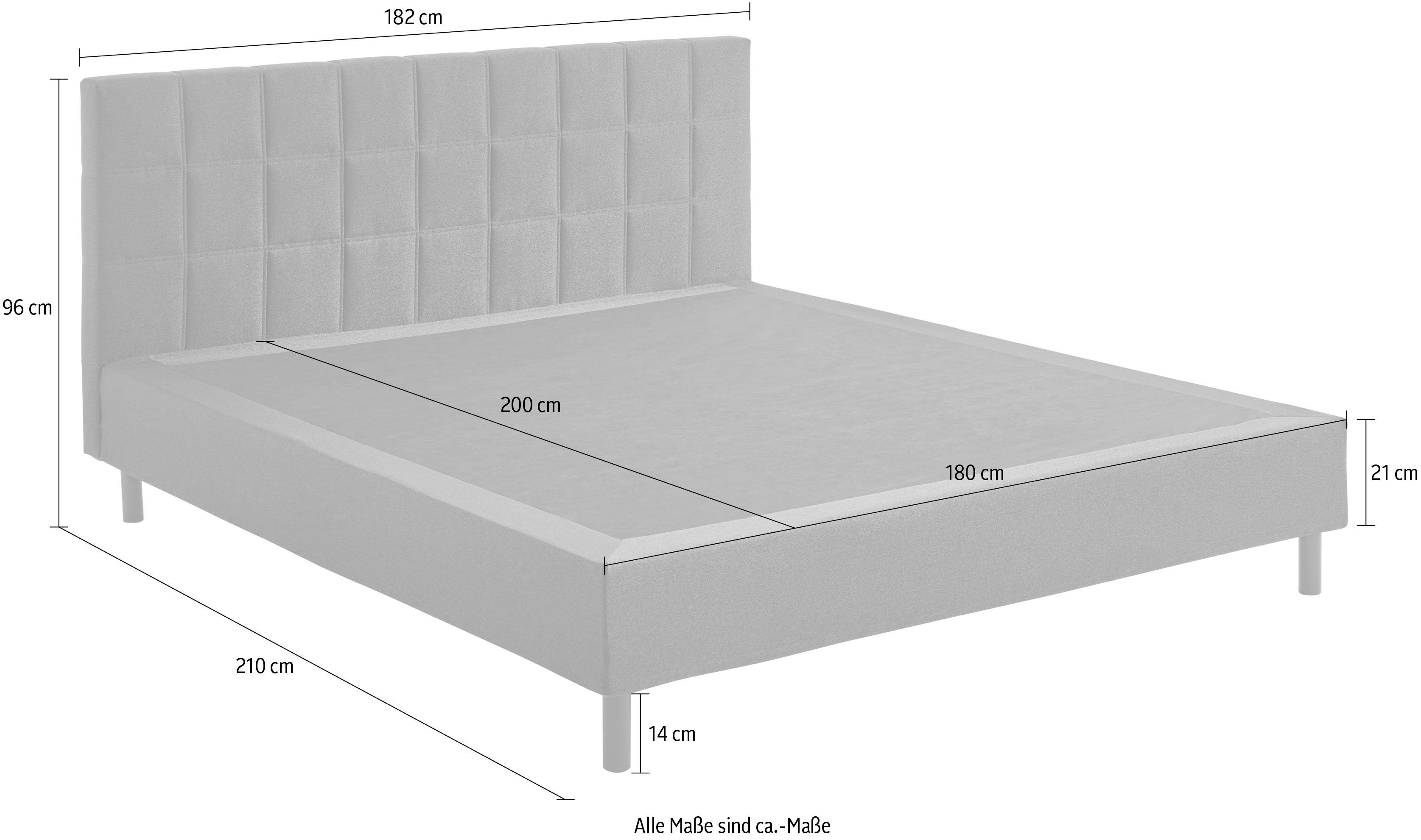 ATLANTIC home collection Boxspring NIKOLA Massief houten poten, met/zonder matras, verkrijgbaar in H2 en H3