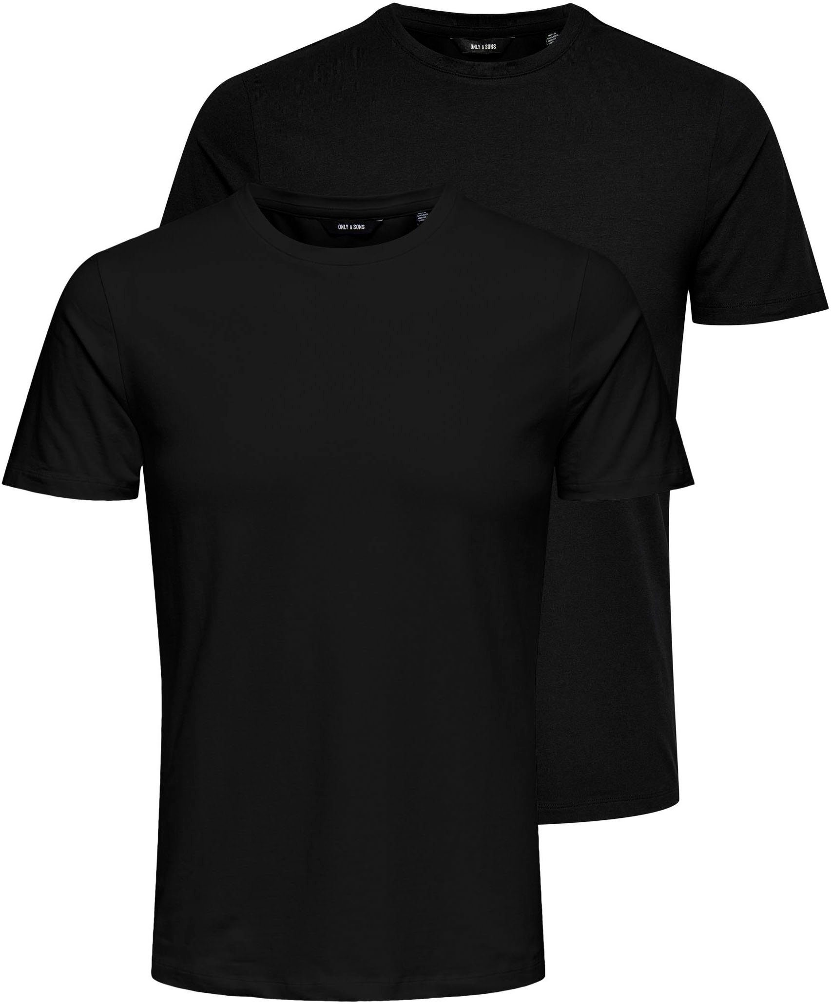 ONLY & SONS T-shirt BASIC LIFE SLIM O-NECK 2-PACK (set, 2-delig, Set van 2)