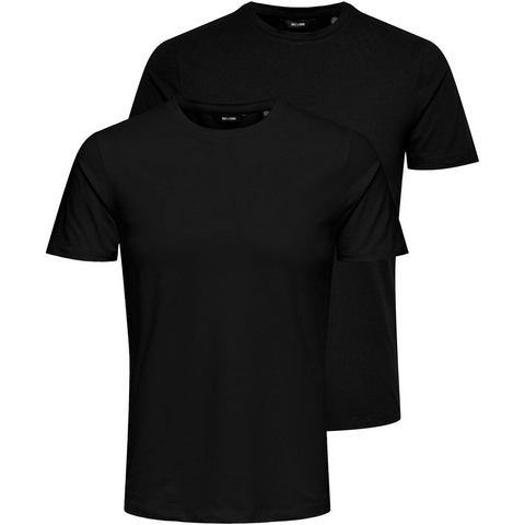 ONLY & SONS T-shirt BASIC LIFE SLIM O-NECK 2-PACK (set, 2-delig, Set van 2)