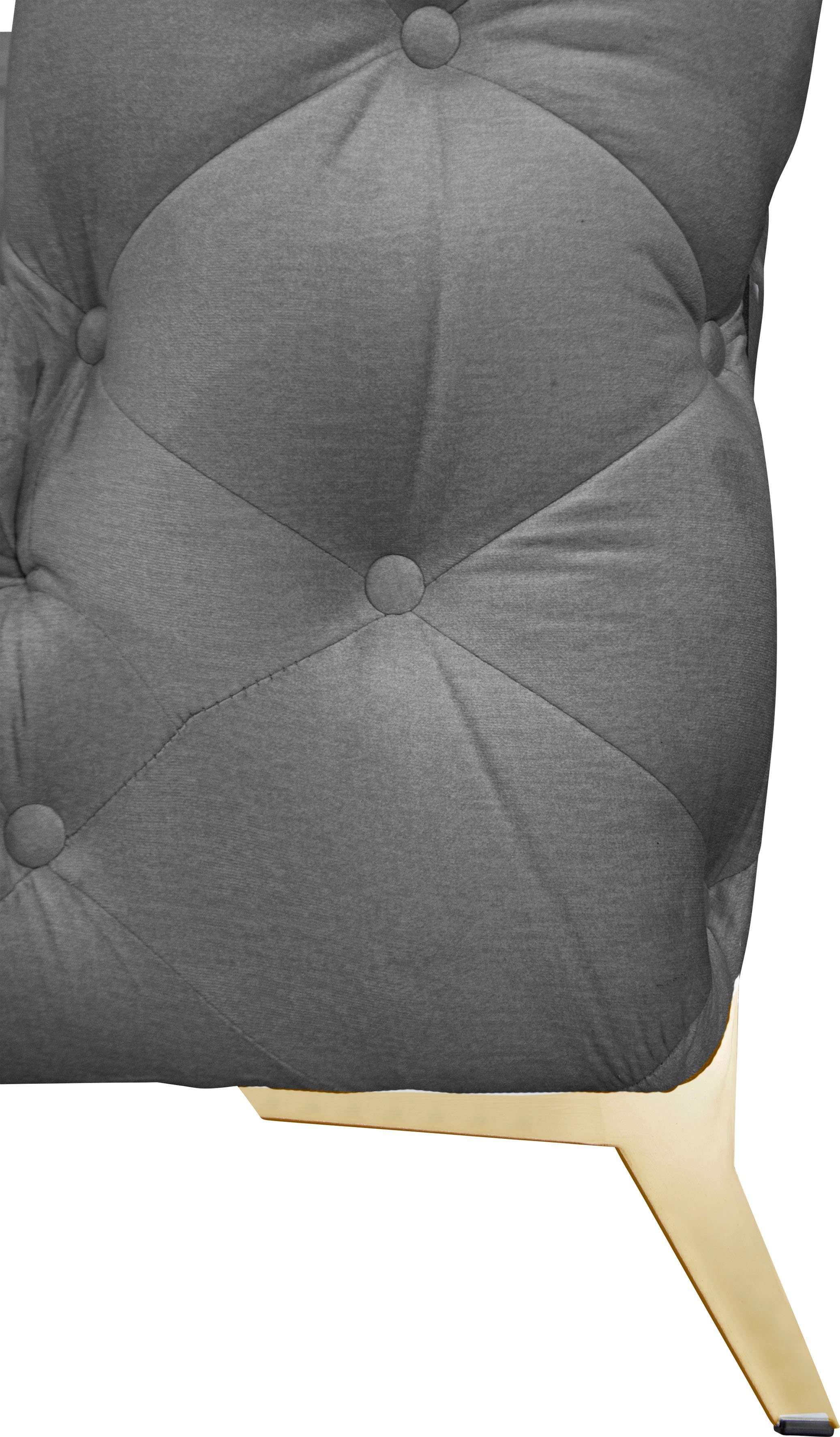 Leonique Chesterfield-bank Amaury L-vorm Chesterfield-look, bxd elk 262 cm, kleur van de poten ter keuze