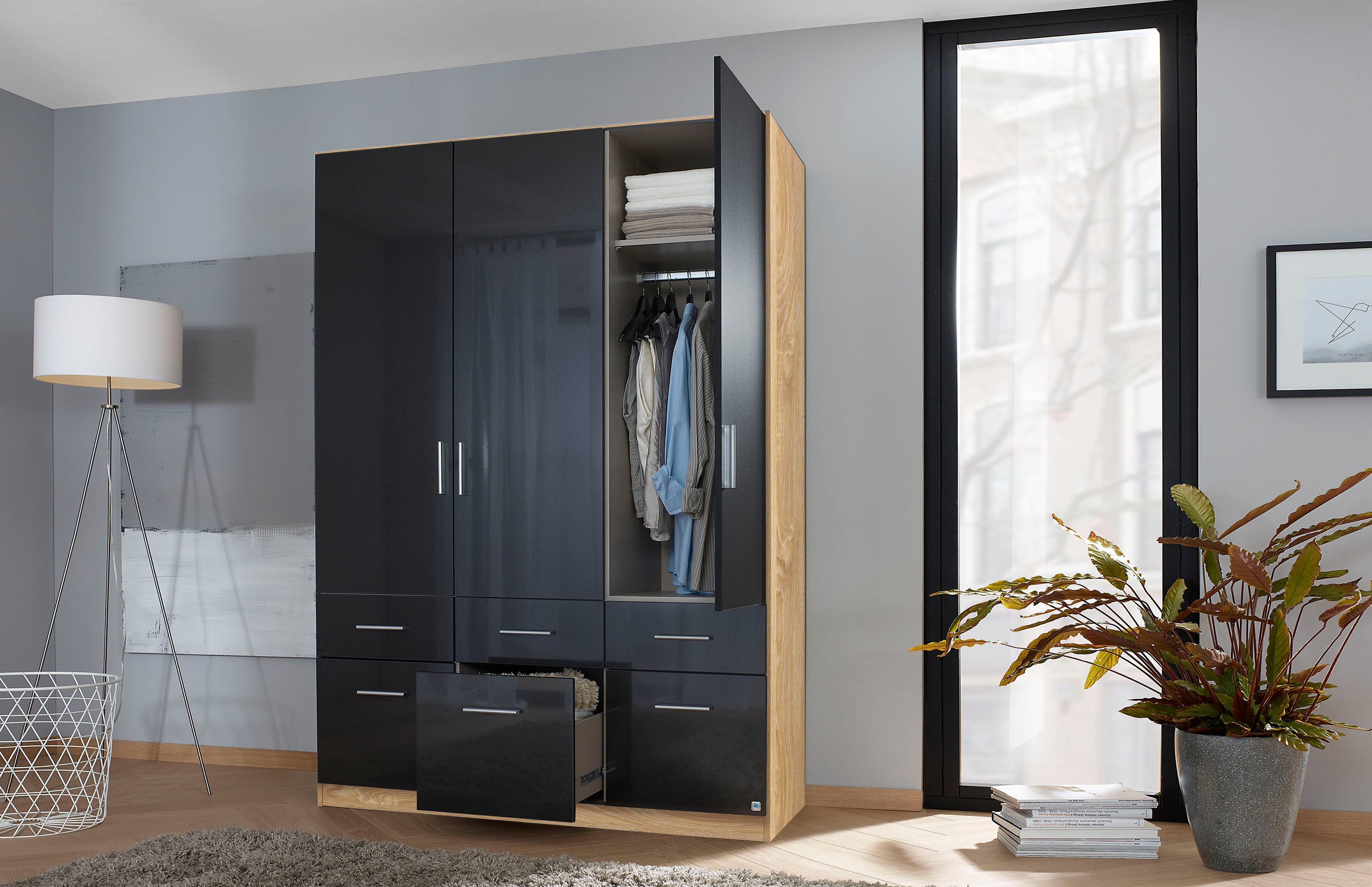 rauch Draaideurkast Kledingkast Kast Garderobe Slaapkamerkast CELLE in 4 breedtes en 2 hoogtes, optioneel met lades made in germany