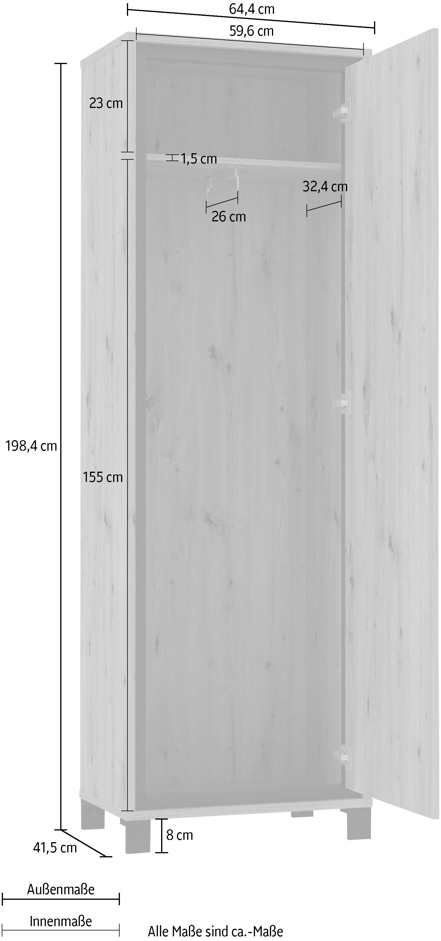 FORTE Kledingkast Trondheim Hoogte ca. 198,5 cm