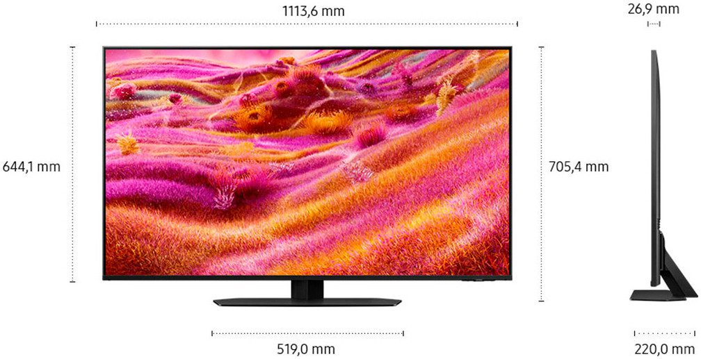 Samsung QLED-TV GQ50QN90FAT QLED Mini LED-televisie, 125 cm / 50", 4K Ultra HD, Smart TV, NQ HDR, Glare Free, Upscaling Pro, Dolby Atmos & AI Sound, tot 165Hz