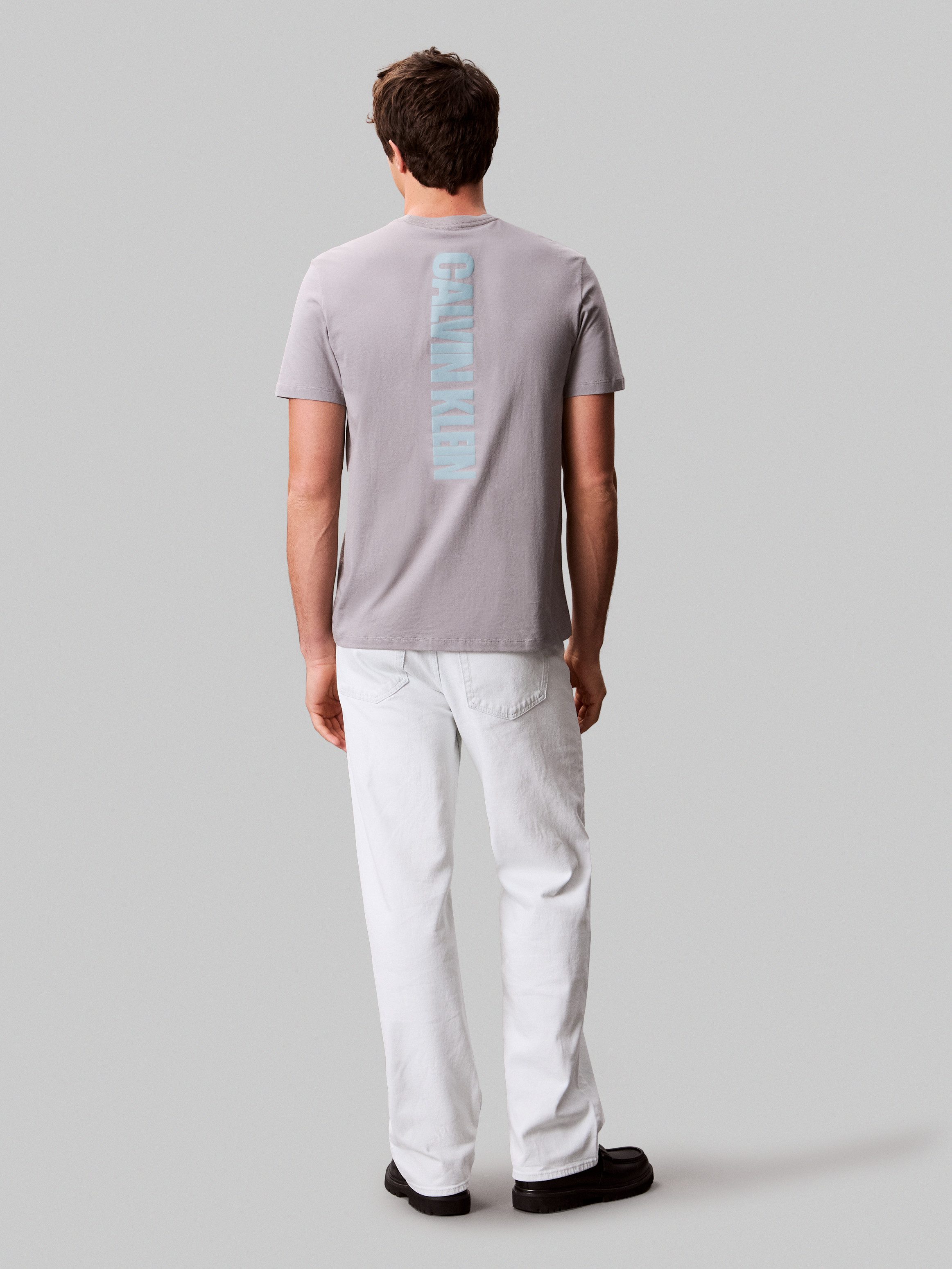 Calvin Klein T-shirt SS 30s E WRD STRTCH met grote logoprint op de rug