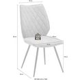 mca furniture stoel navarra set van 2 met bekleding in antiek-look,comfortzithoogte 48 cm, ruitstiksel, belastbaar tot 120 kg (2 stuks) grijs