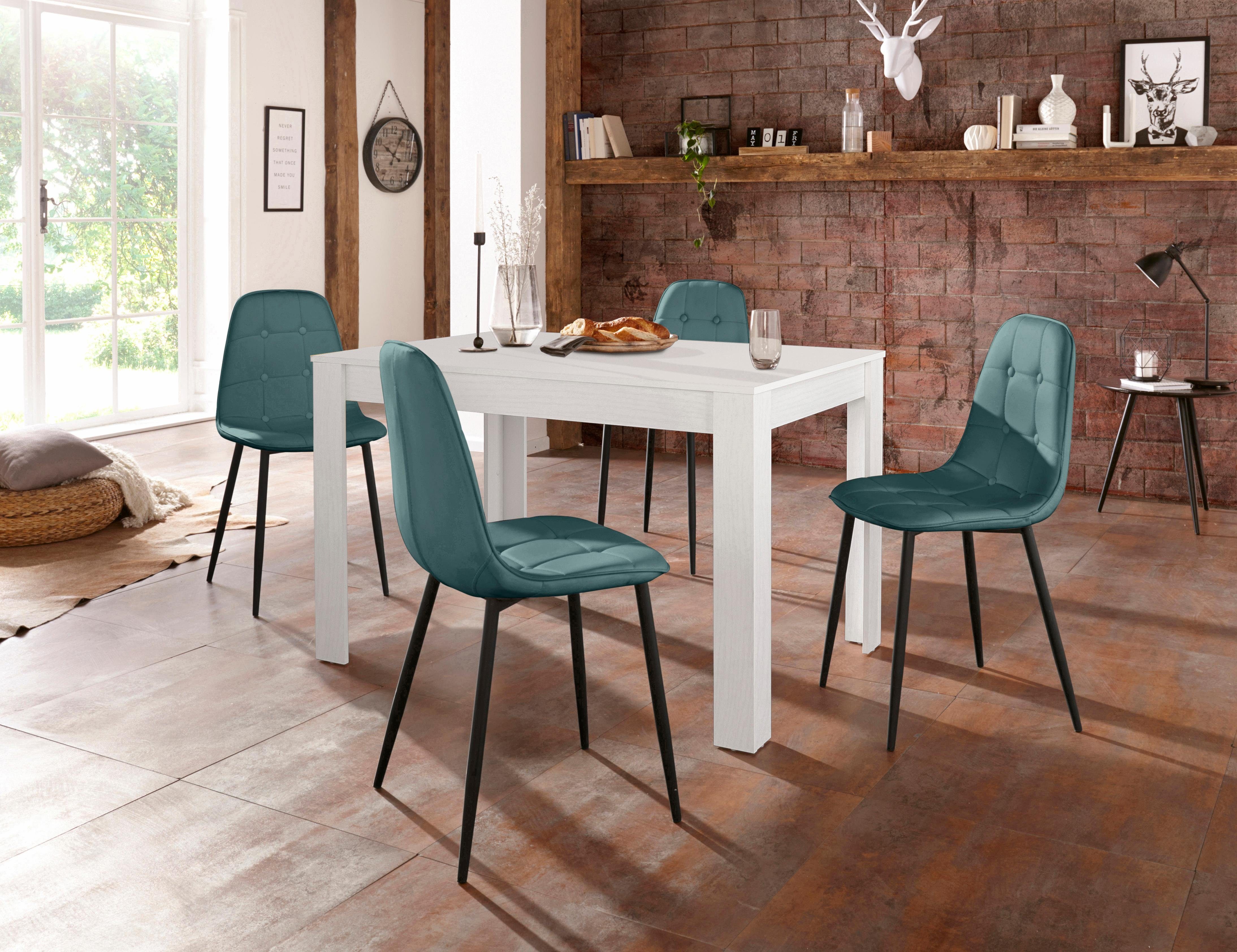 INOSIGN Eethoek met eettafel 120 cm breed (set, 5-delig) eethoeken blauw