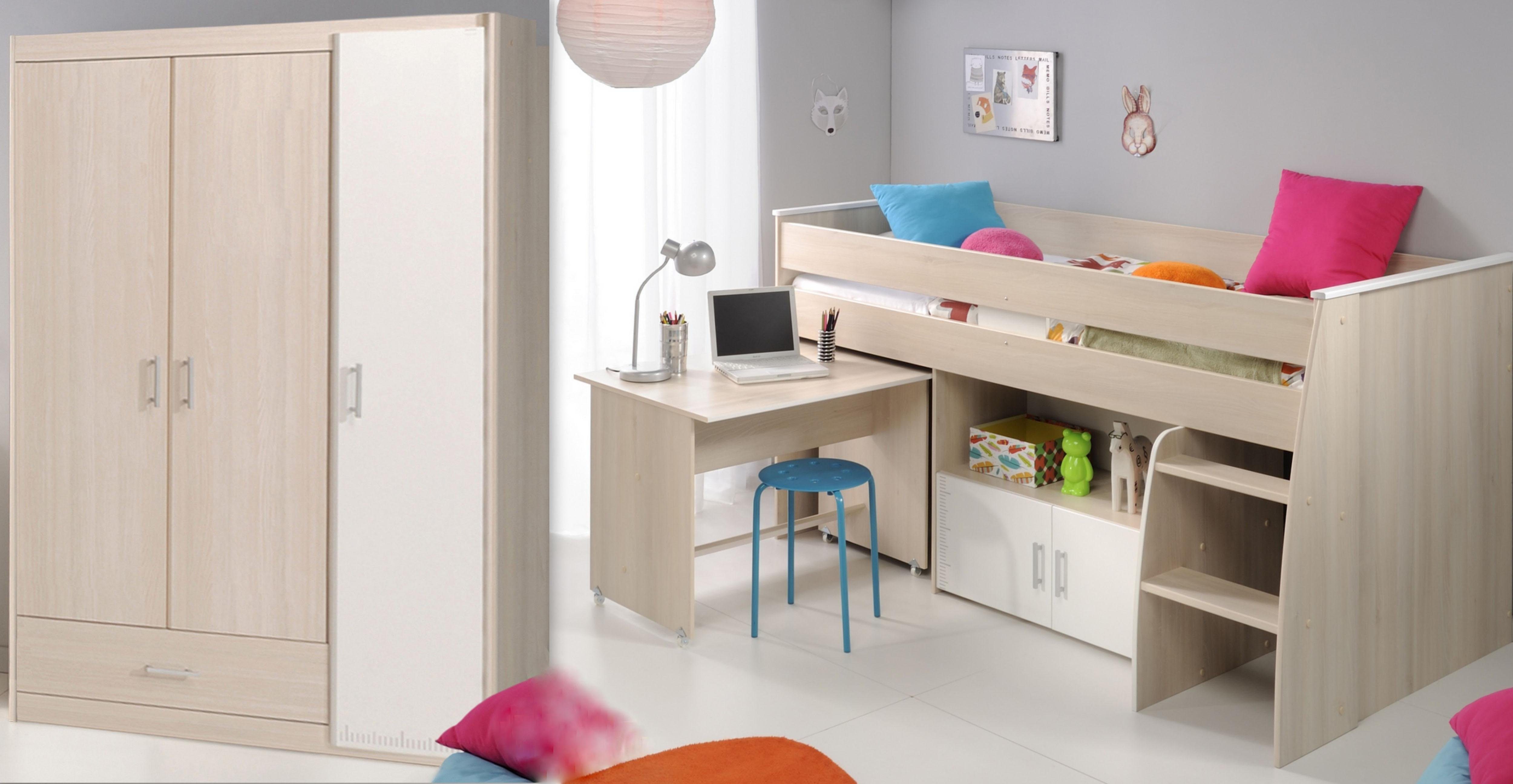 Parisot Tienerkamerset Charly (set, 2-delig) complete kinderkamers wit