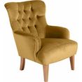 max winzer chesterfield-fauteuil bradley met elegante knoopstiksels geel