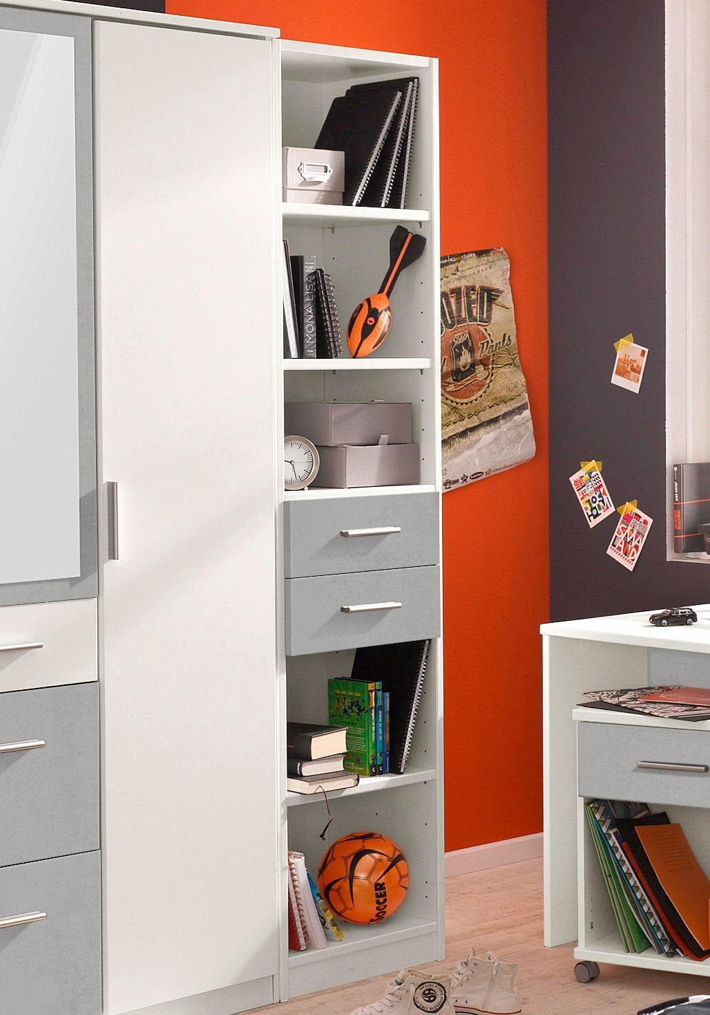 Wimex Rek Joker hoog boekenrek met 2 lades rekken maat 47x38x198 cm wit