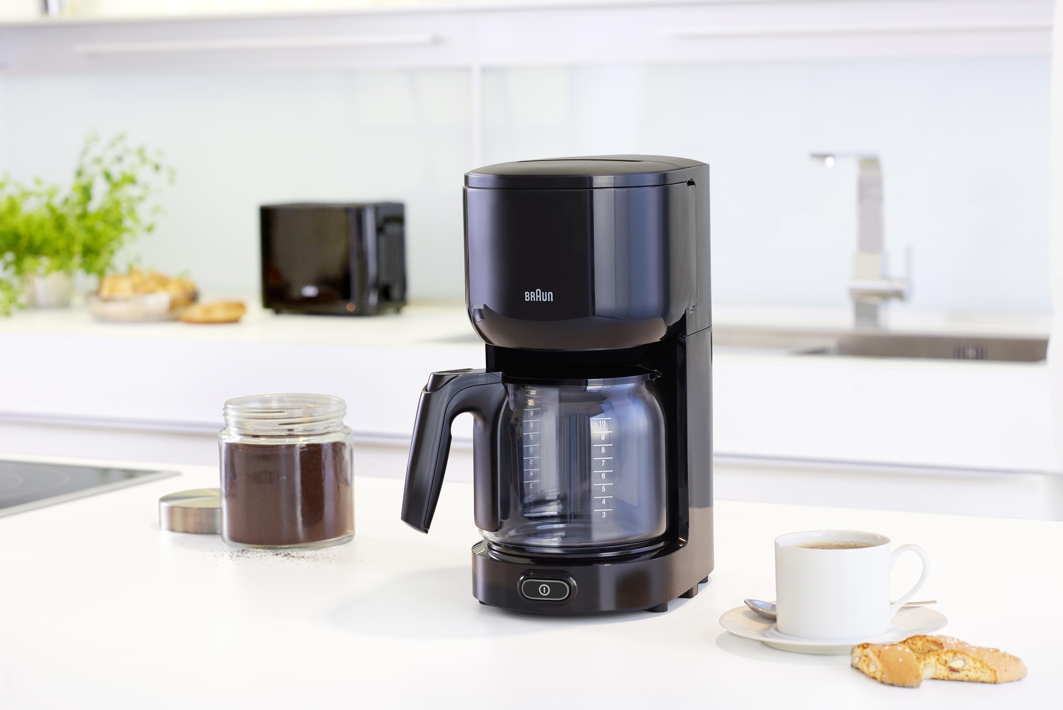 Braun Filterkoffieapparaat KF 3120 BK, 1.000 w, automatische uitschakeling, uitneembare filtermand
