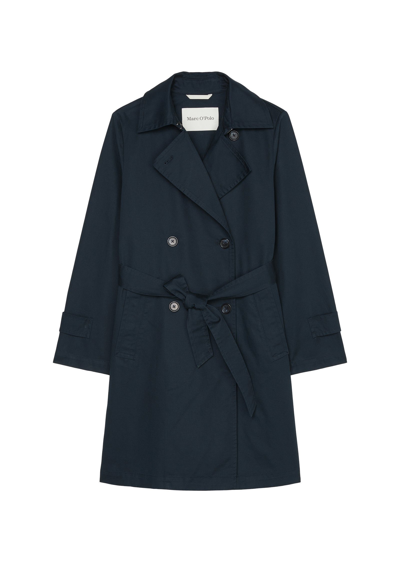 Marc O'Polo Trenchcoat in klassieke dubbelrijige stijl met brede revers