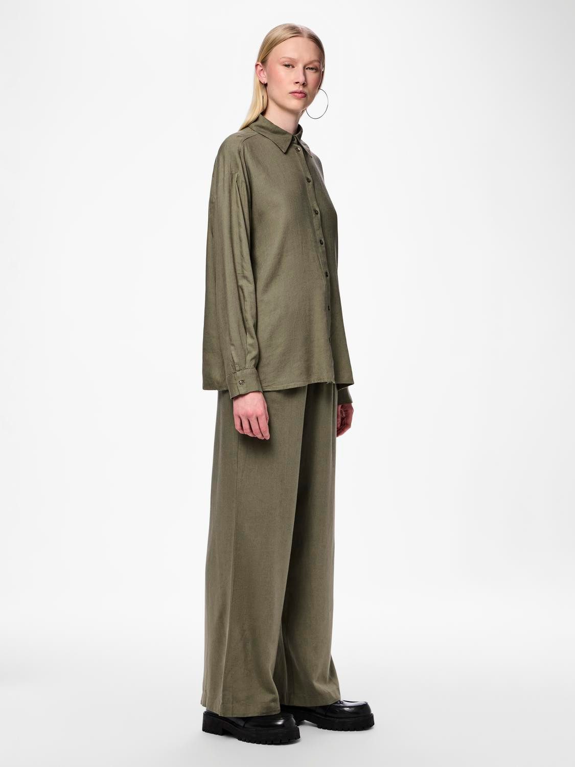 pieces Comfortbroek PCPIA HW WIDE PANTS WVN NOOS