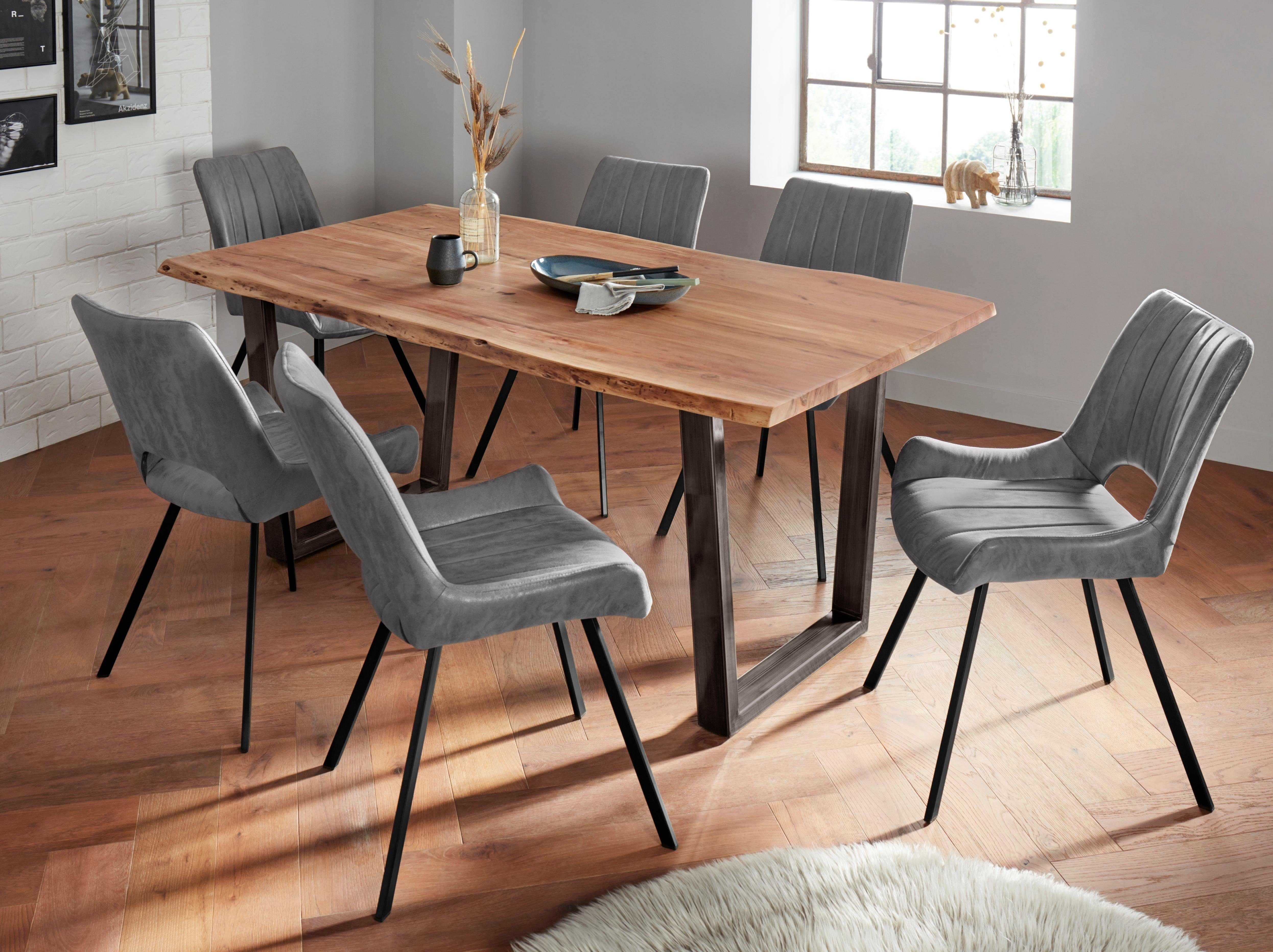 MCA living Eettafel CALABRIA Massief hout in boomstam-look