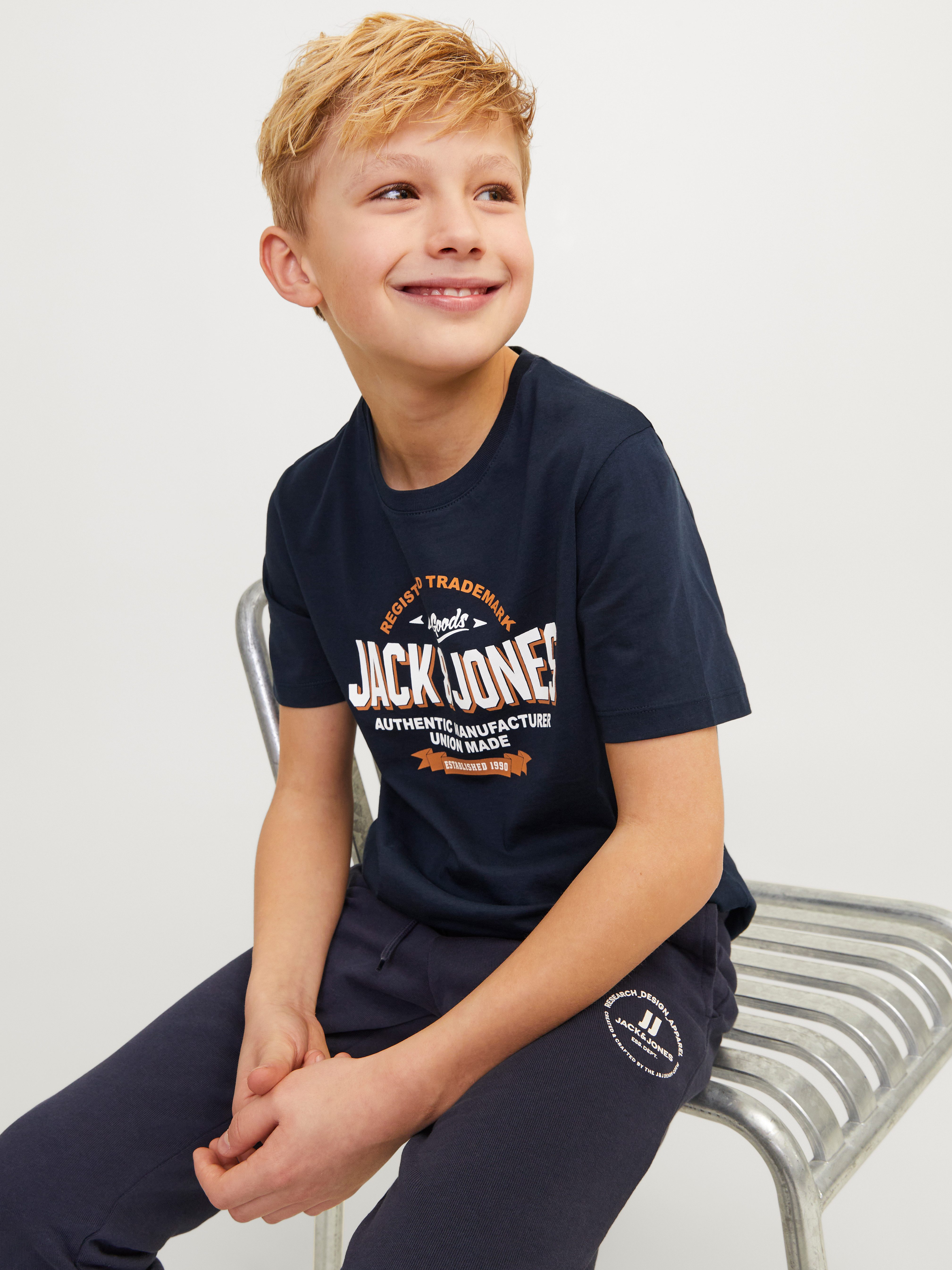 Jack & Jones Junior Shirt met ronde hals JJELOGO TEE SS O-NECK 2 COL S NOOS JNR