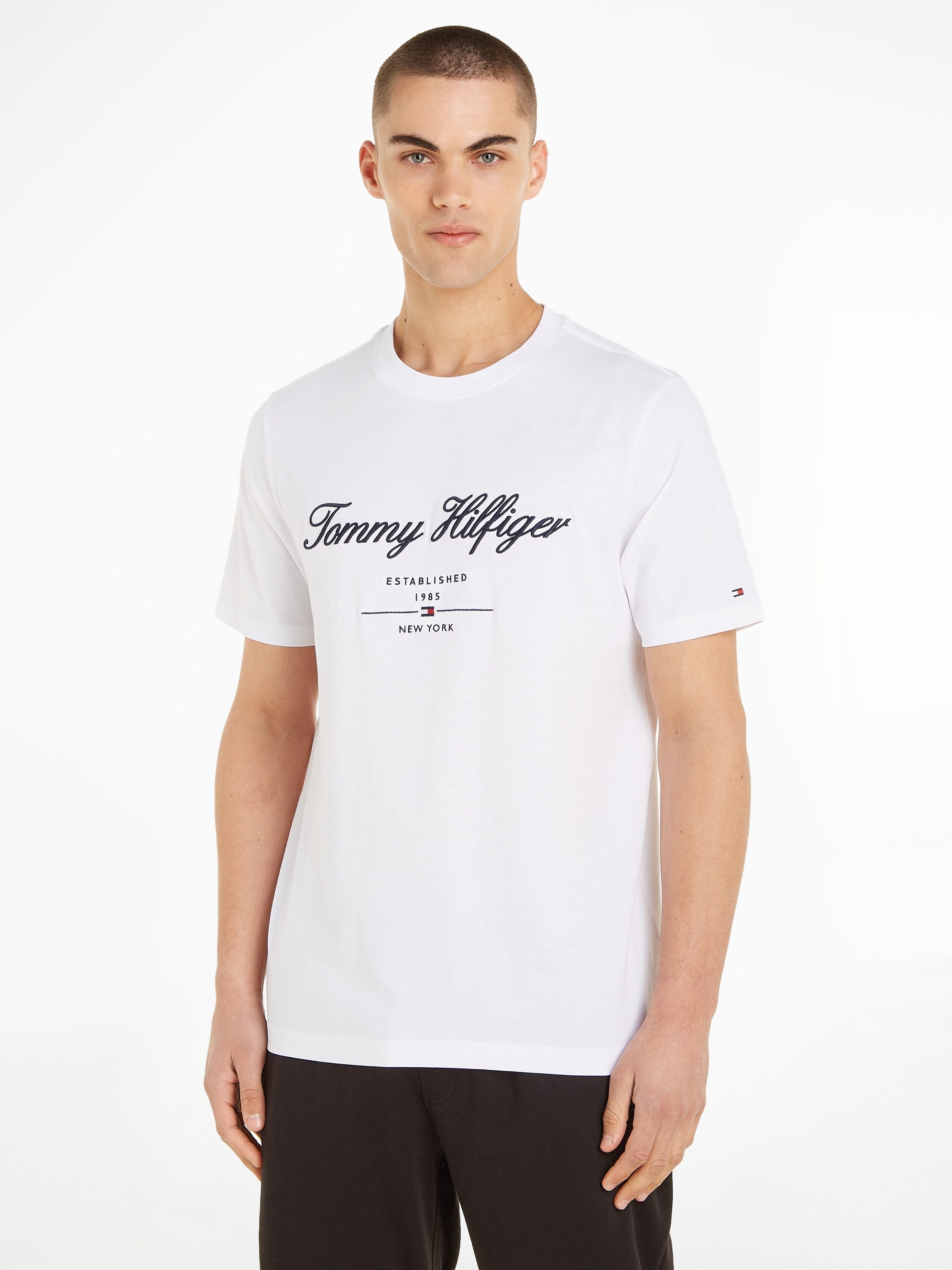 Tommy Hilfiger T-shirt SCRIPT LOGO TEE met opgestikt logo