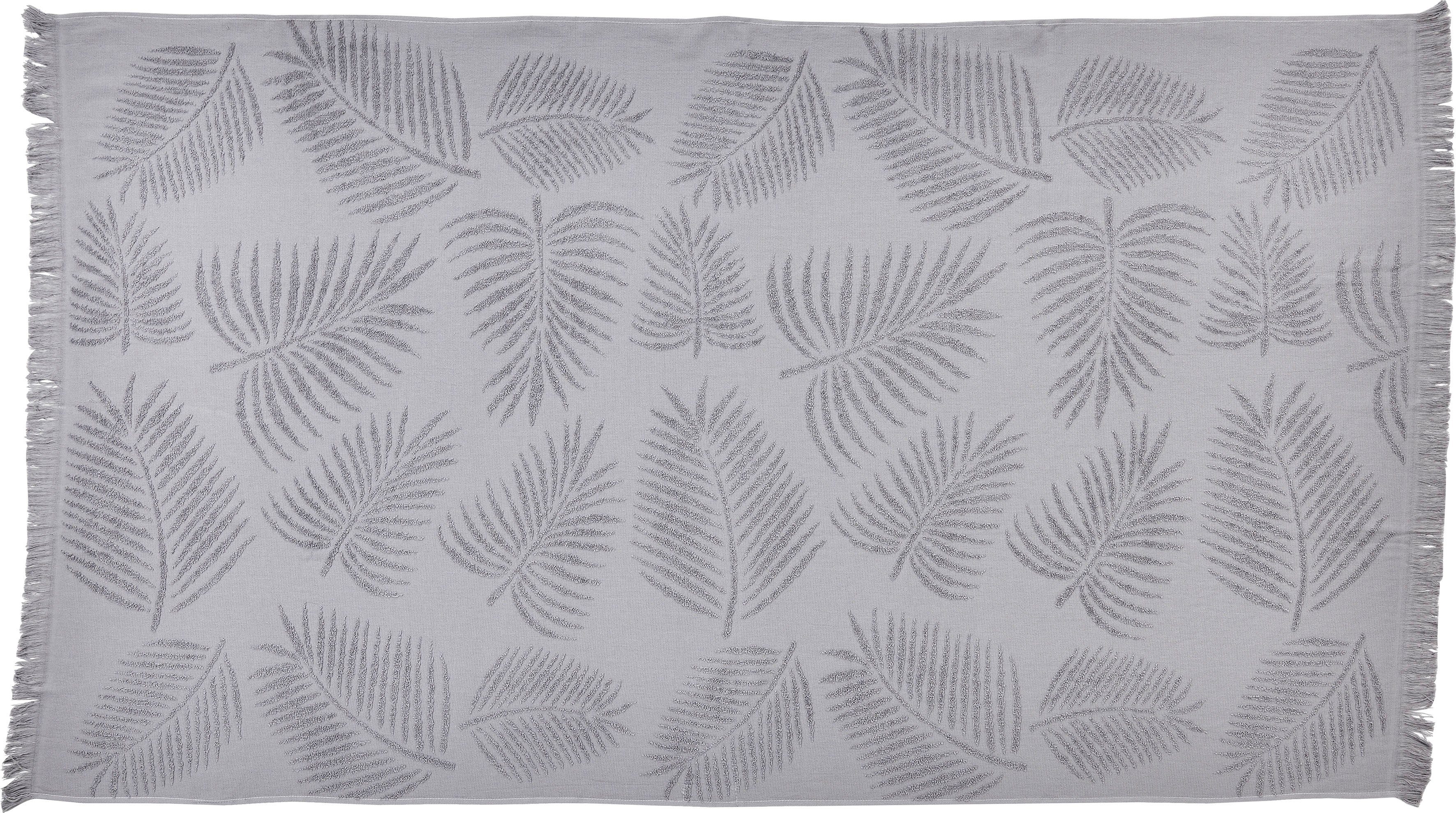 done.® Hamam-baddoeken Palm Leaves 90x160 cm, zachte & absorberende badstof binnenkant, gedessineerd, met franje, ideaal als strandlaken (1 stuk)