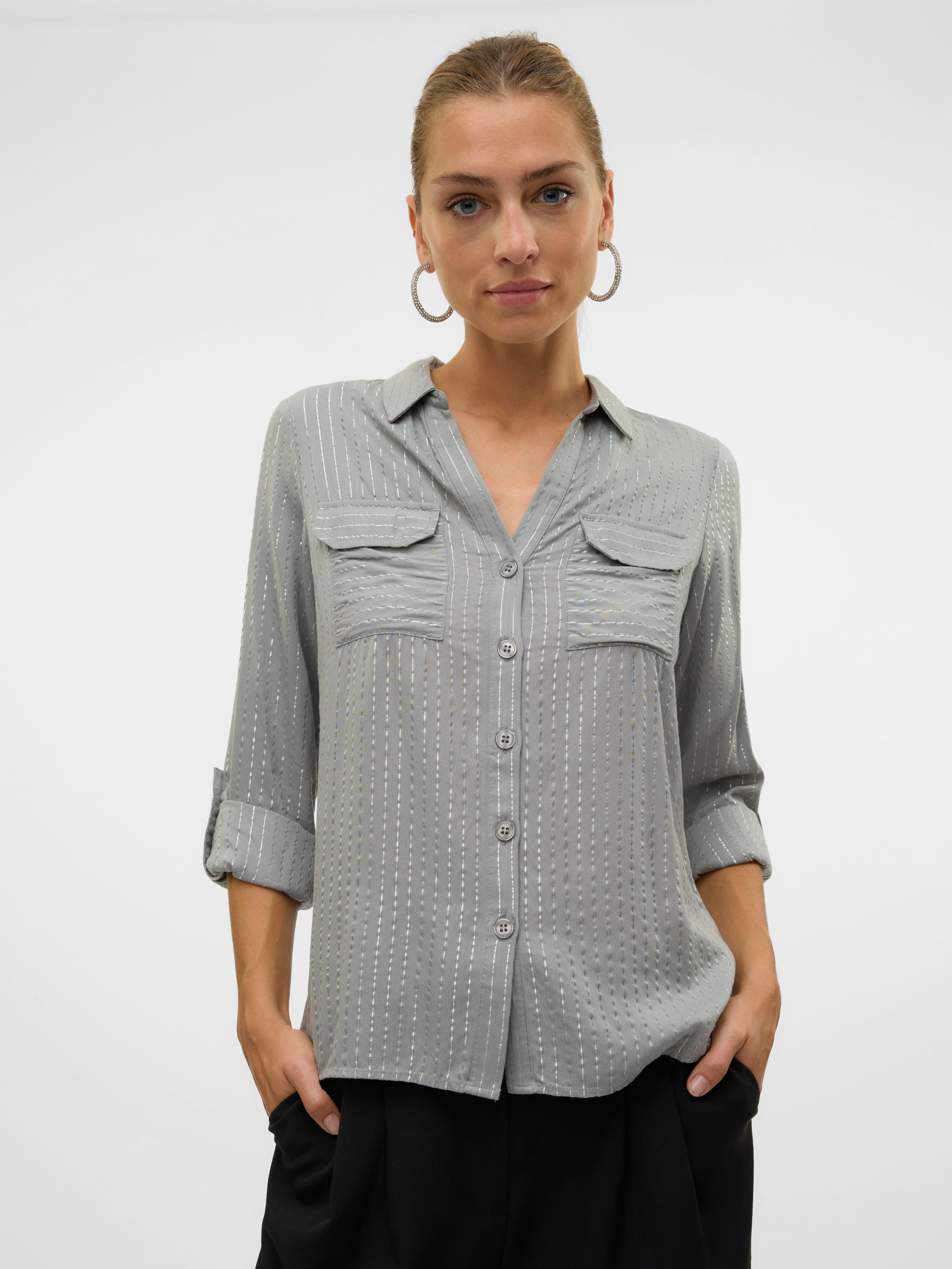 Vero Moda Overhemdblouse VMBUMPY LS GLITTER SHIRT WVN GA NOOS