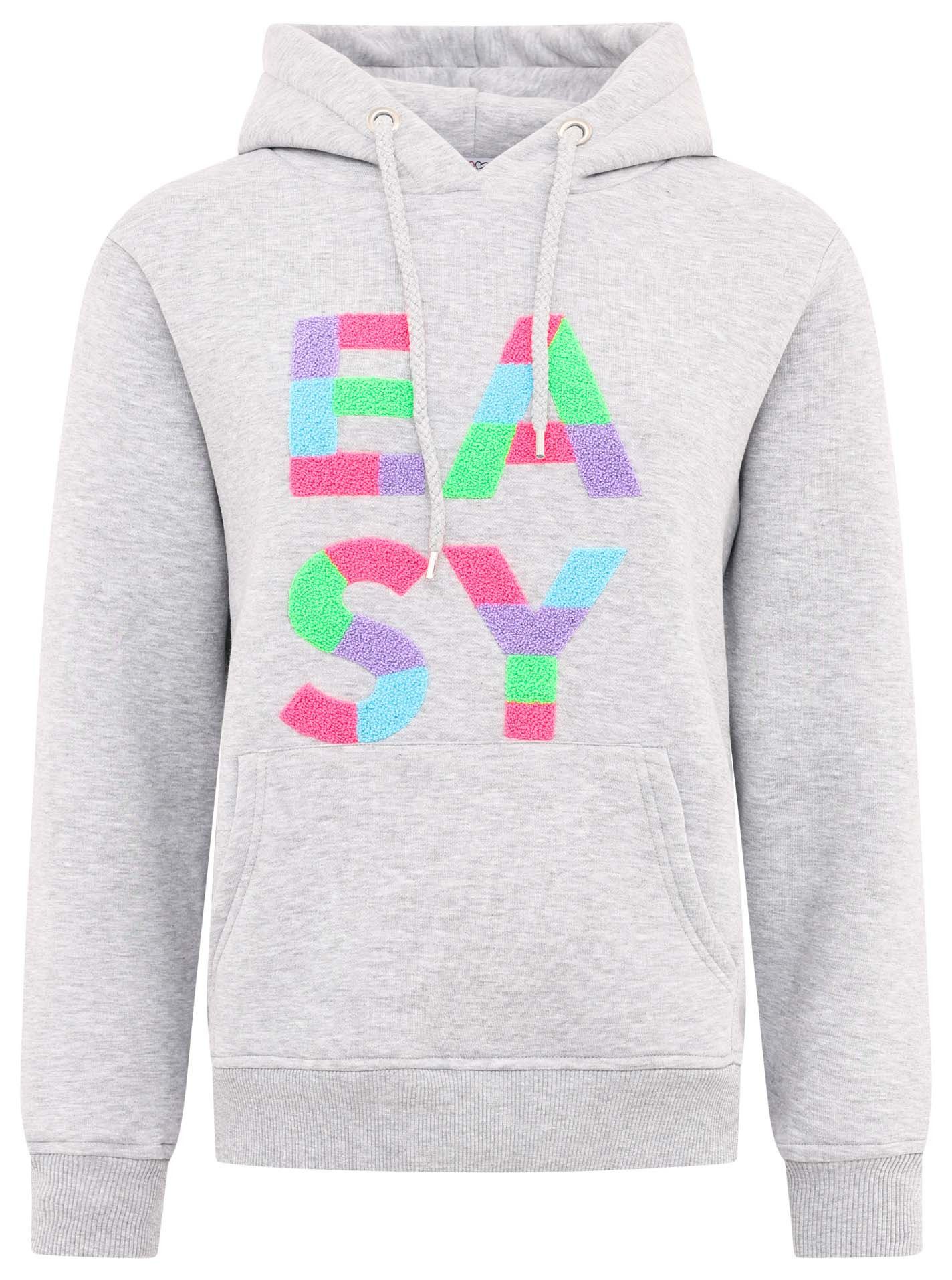 Zwillingsherz Hoodie Easy met kleurrijke easy tekst