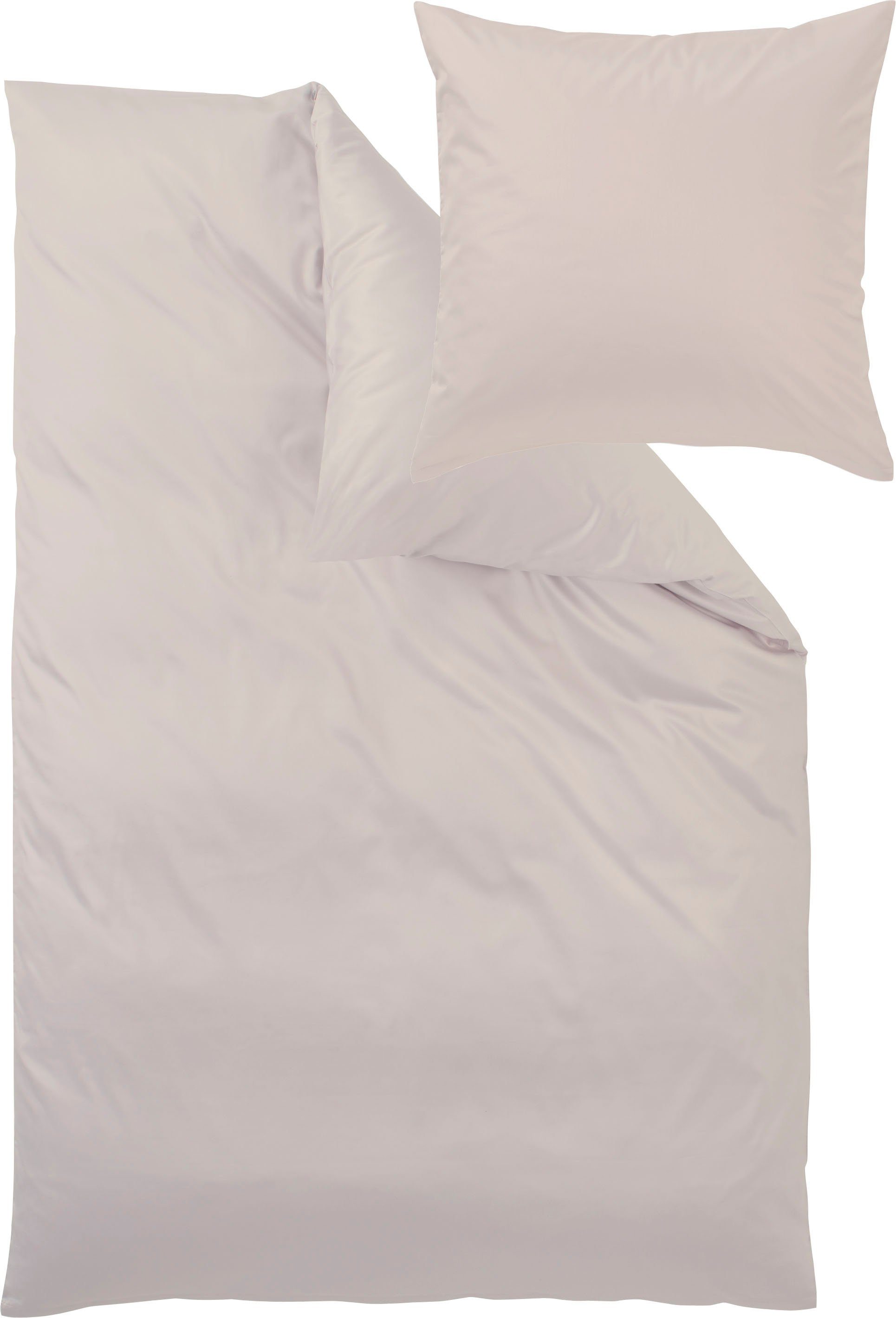 Curt Bauer Beddengoed Uni-mako-satijnen overtrekset, Öko-TEX en Made in Green gecertificeerd dekbedovertrekken maat 1x 155x220 cm beige