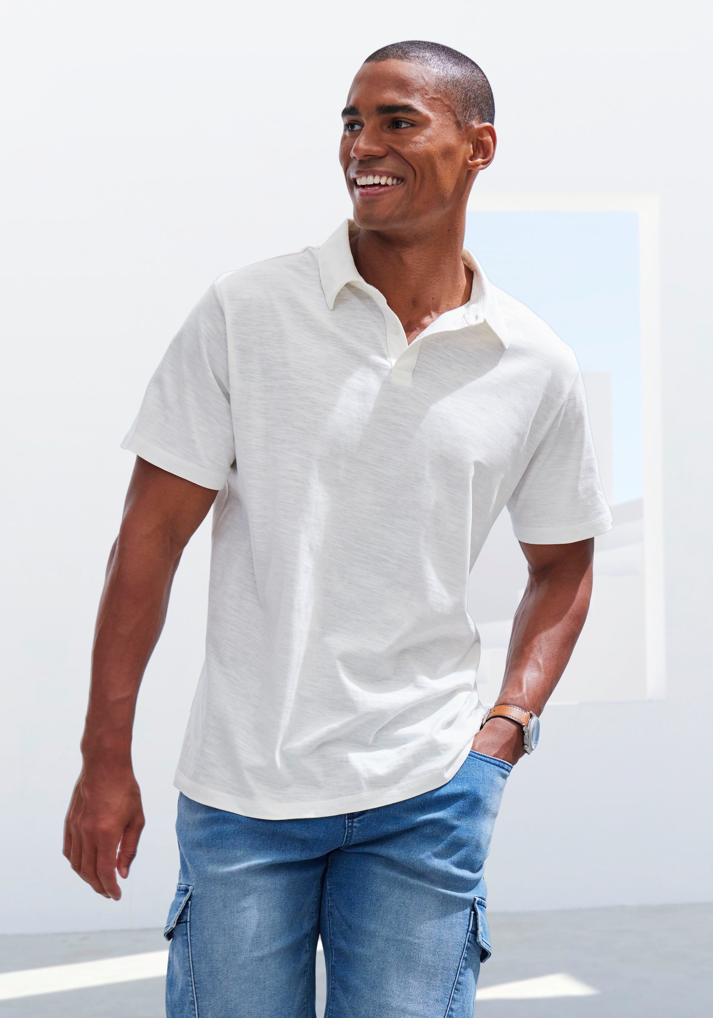 John Devin Poloshirt van speciale slub-garen kwaliteit (2-delig, Set van 2)