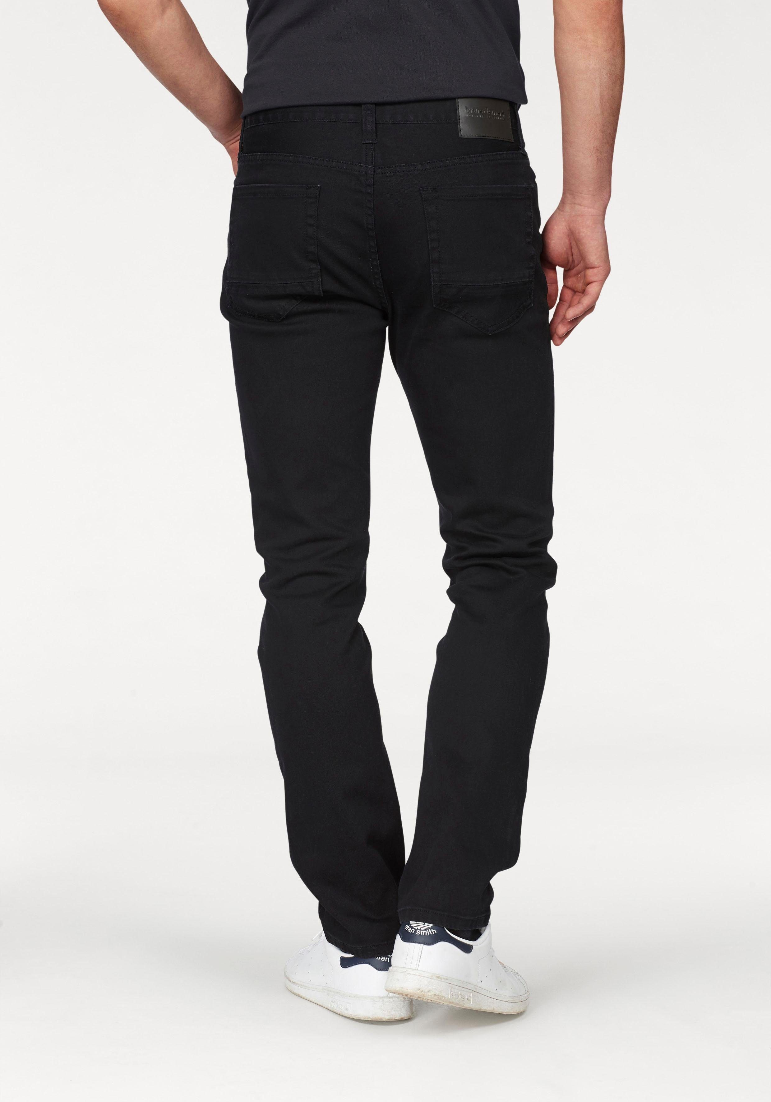 Bruno Banani Straight jeans Hutch rechte pasvorm, met destroyed-effecten, lage taillehoogte