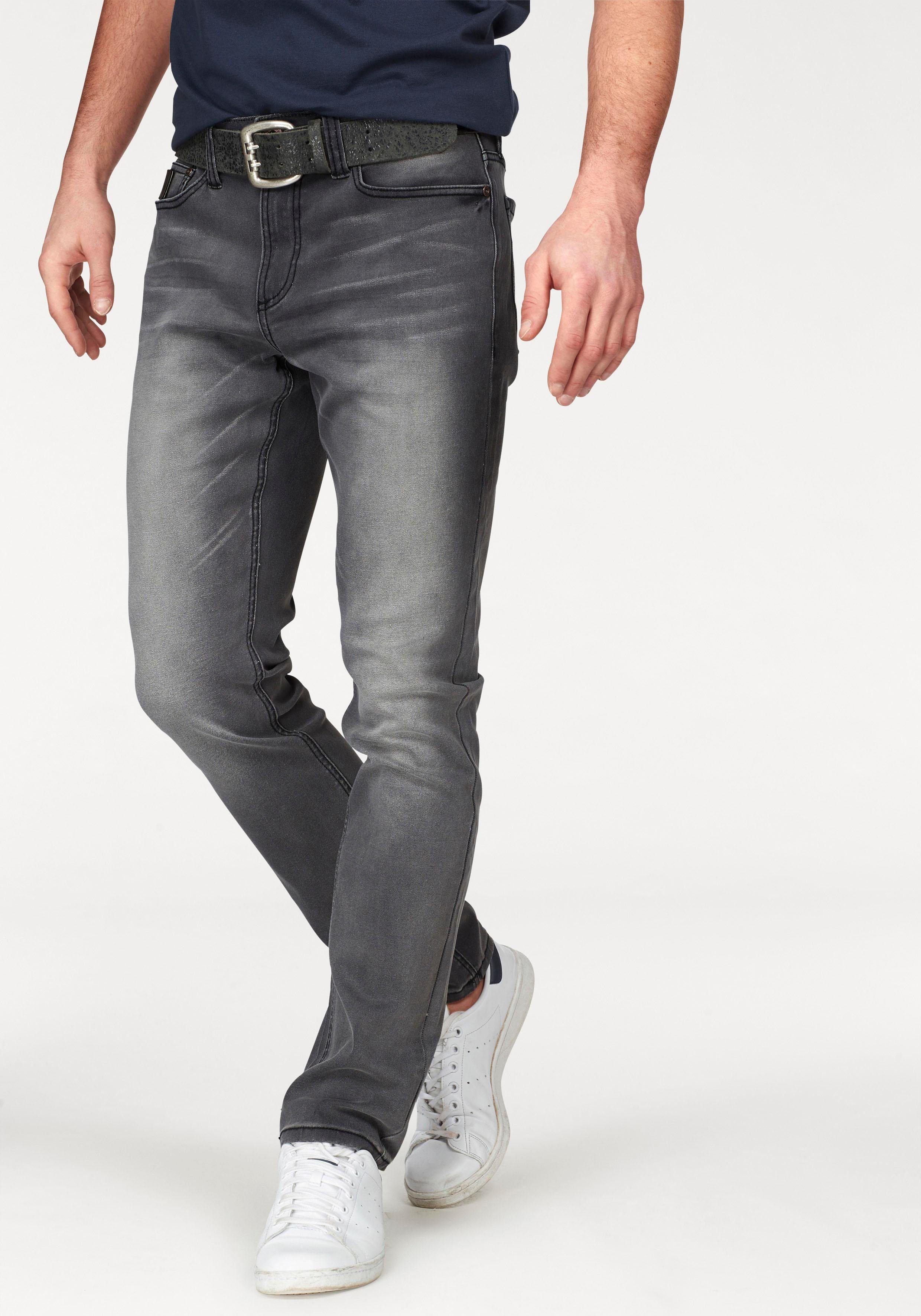 Bruno Banani Straight jeans Hutch rechte broekspijpen, gedeeltelijk met modieuze destroyed-effecten,