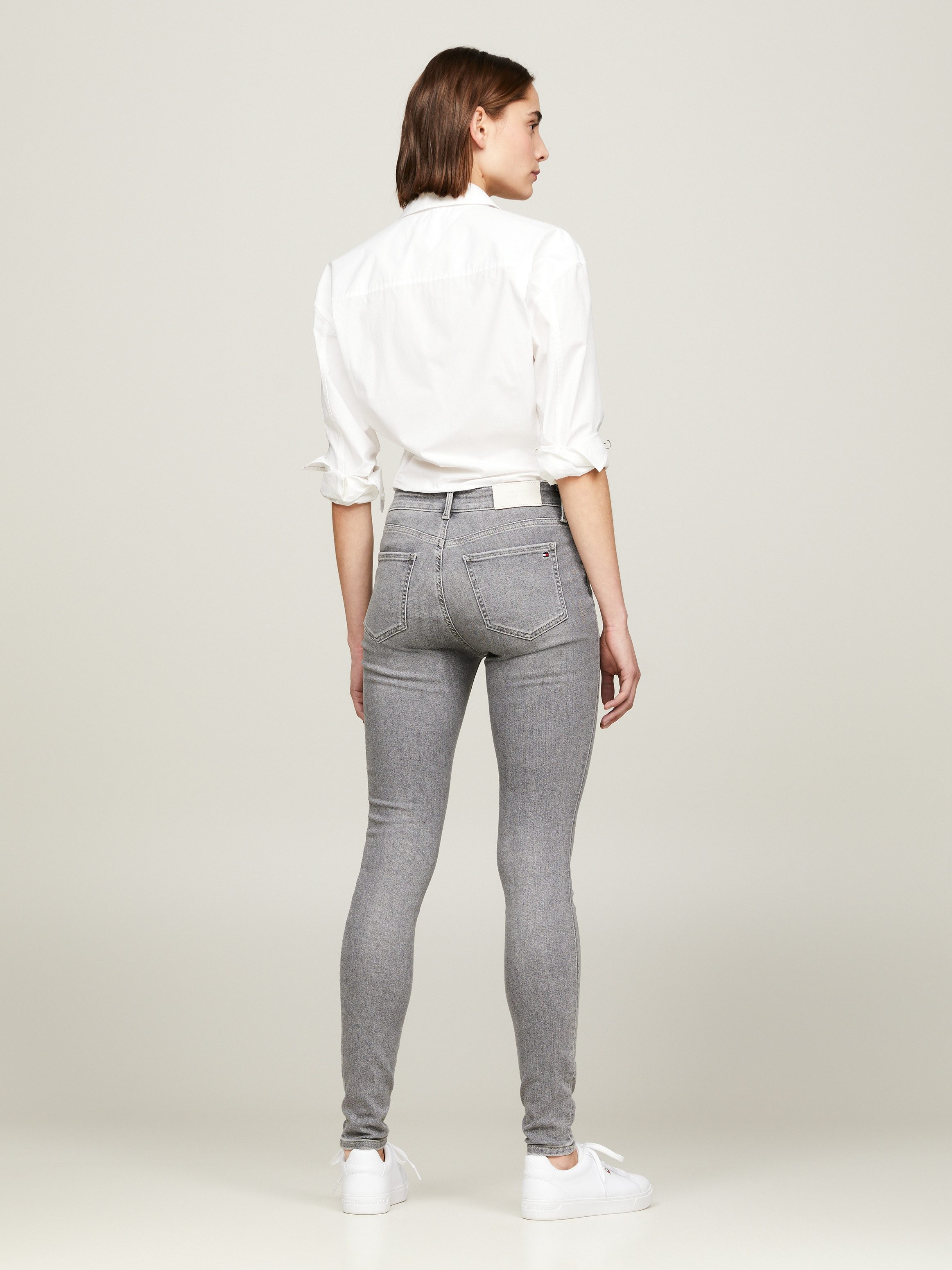 Tommy Hilfiger Skinny fit jeans TH FLEX COMO SKINNY RW GYA met tommy hilfiger logo-badge (TH FLEX COMO SKINNY RW)