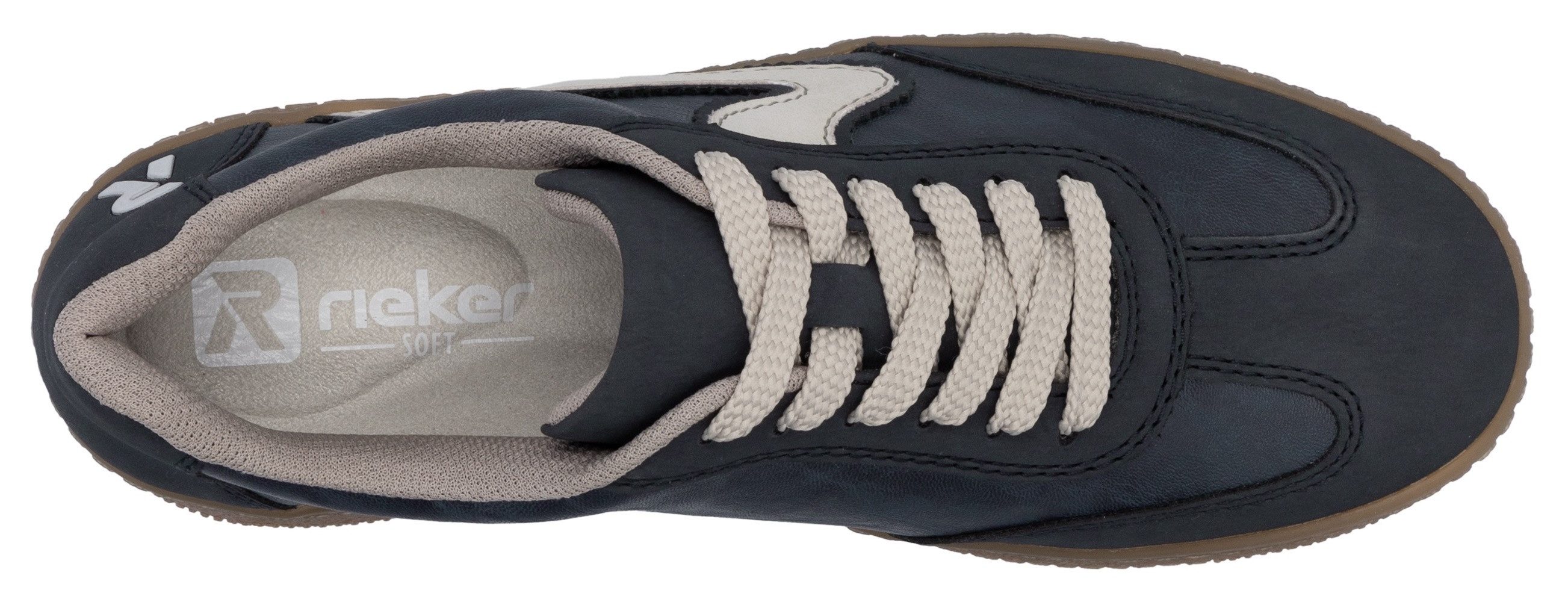 RIEKER Sport Plateausneakers vrijetijdsschoen, lage schoen, veterschoen in vegan uitvoering
