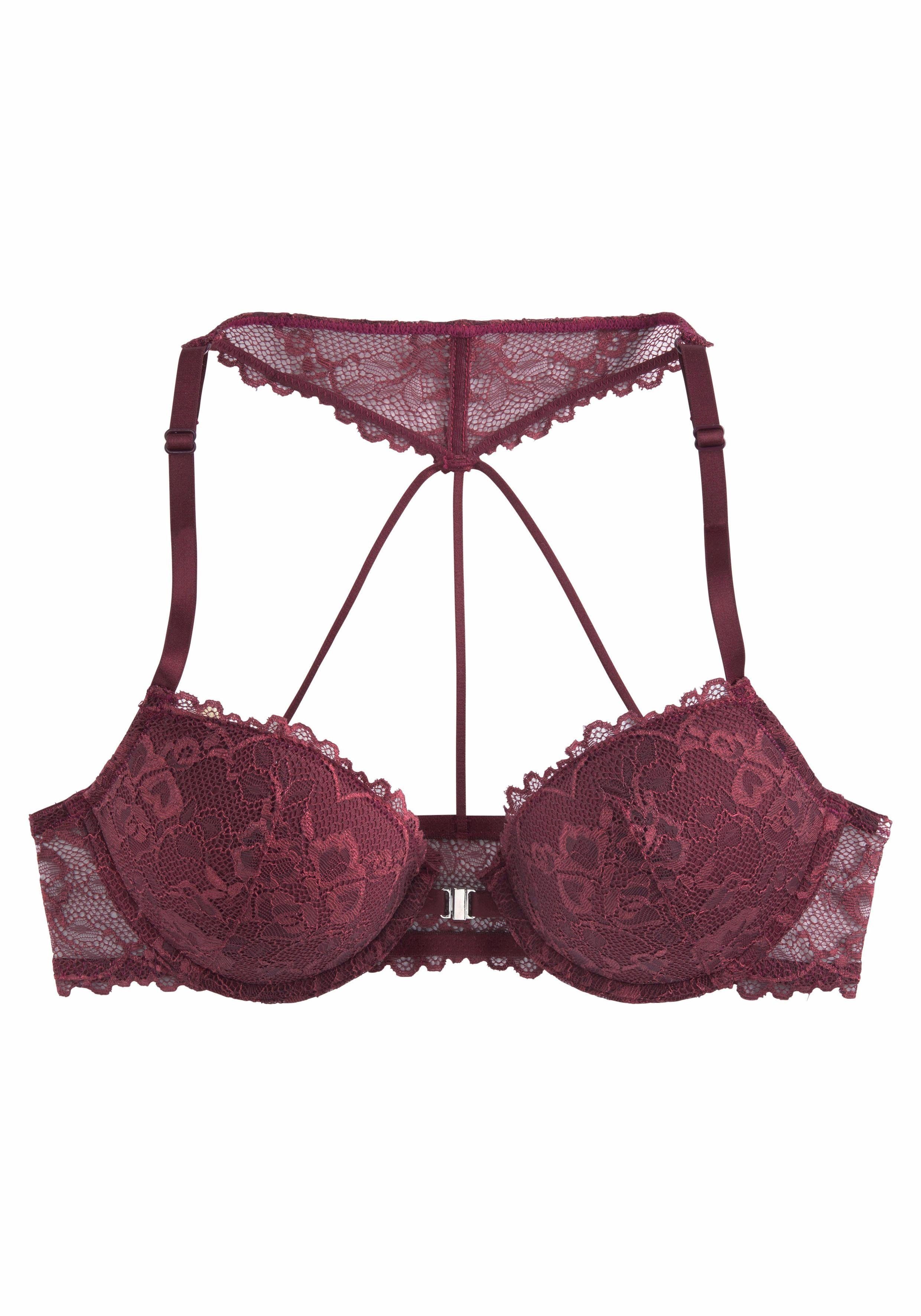 Lascana Push-up-bh met decoratieve kanten achterkant in banddesign, sexy ondergoed