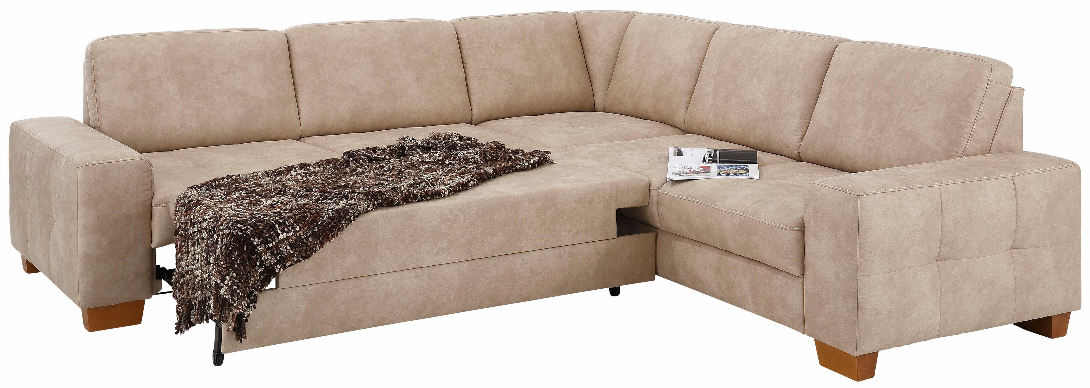 Home affaire Hoekbank Puccini L-vorm met binnenvering, zitdiepteverstelling, contrastnaad