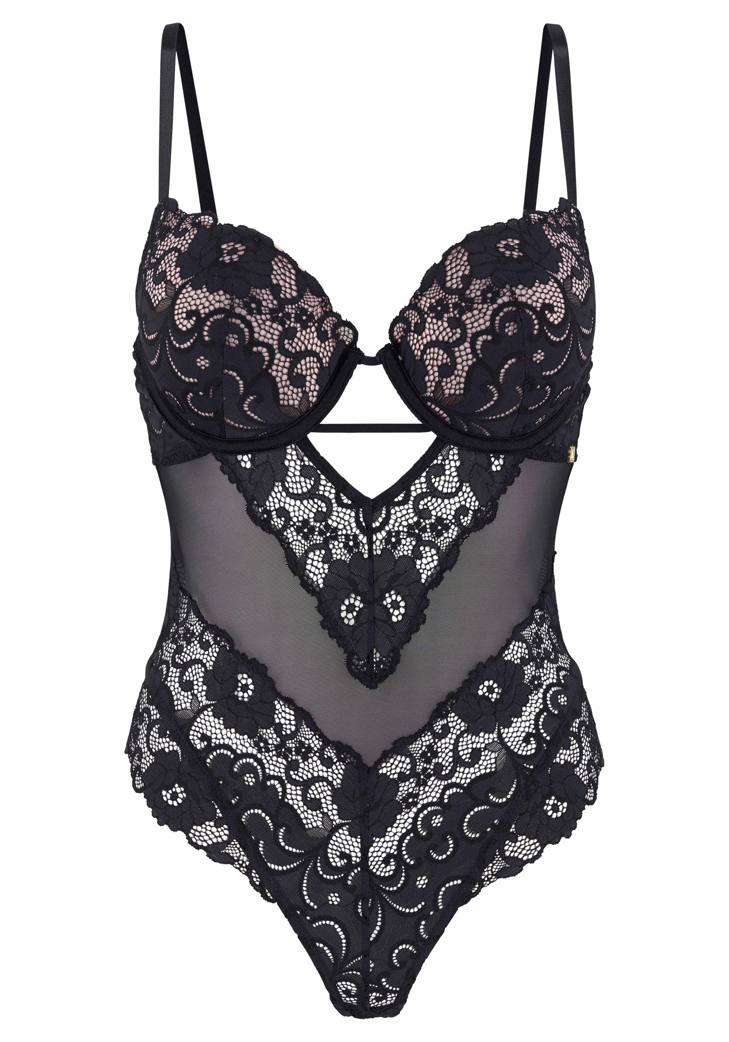 Jette Joop Body van bloemenkant met push-up effect, sexy lingerie, verleidelijke kleding