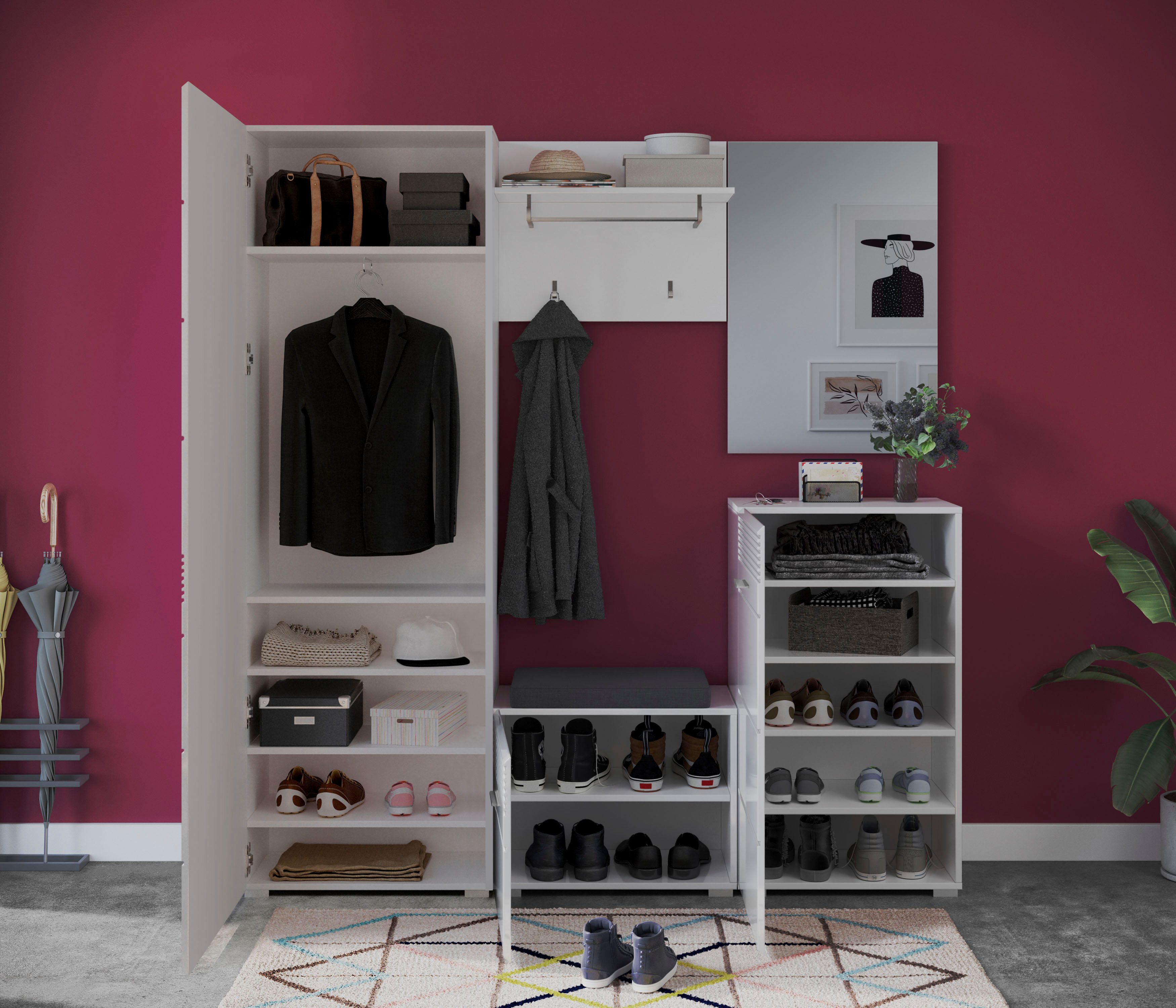 INOSIGN Halmeubelset Malmö, Breedte 170 cm, MDF Front met groeffrezing, 5-delig, bestaande uit: (5-delig)