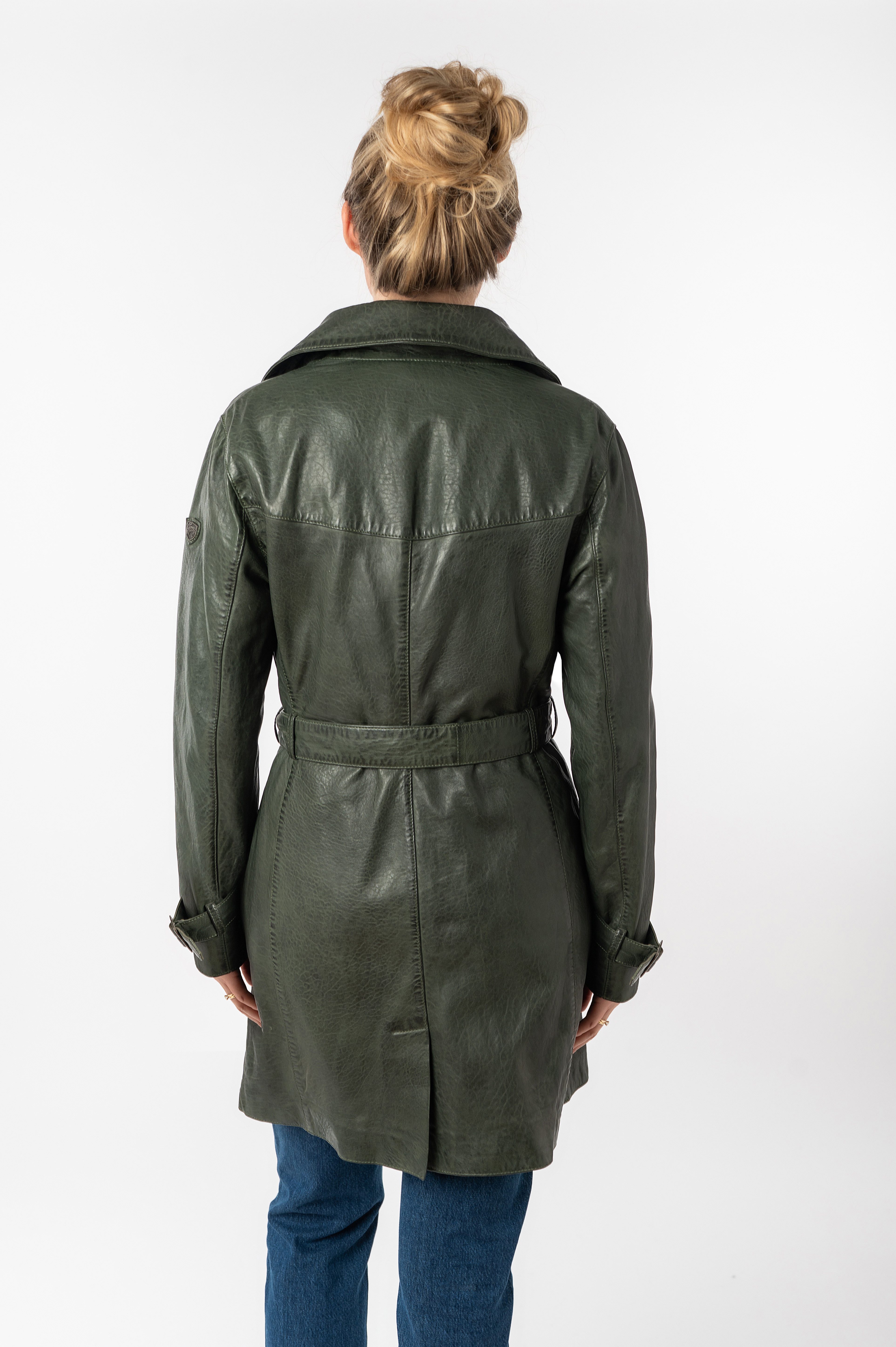 Mauritius Lange, leren jas GWTaresa Leren trenchcoat met strikriem (2-delig, Met een bindceintuur)