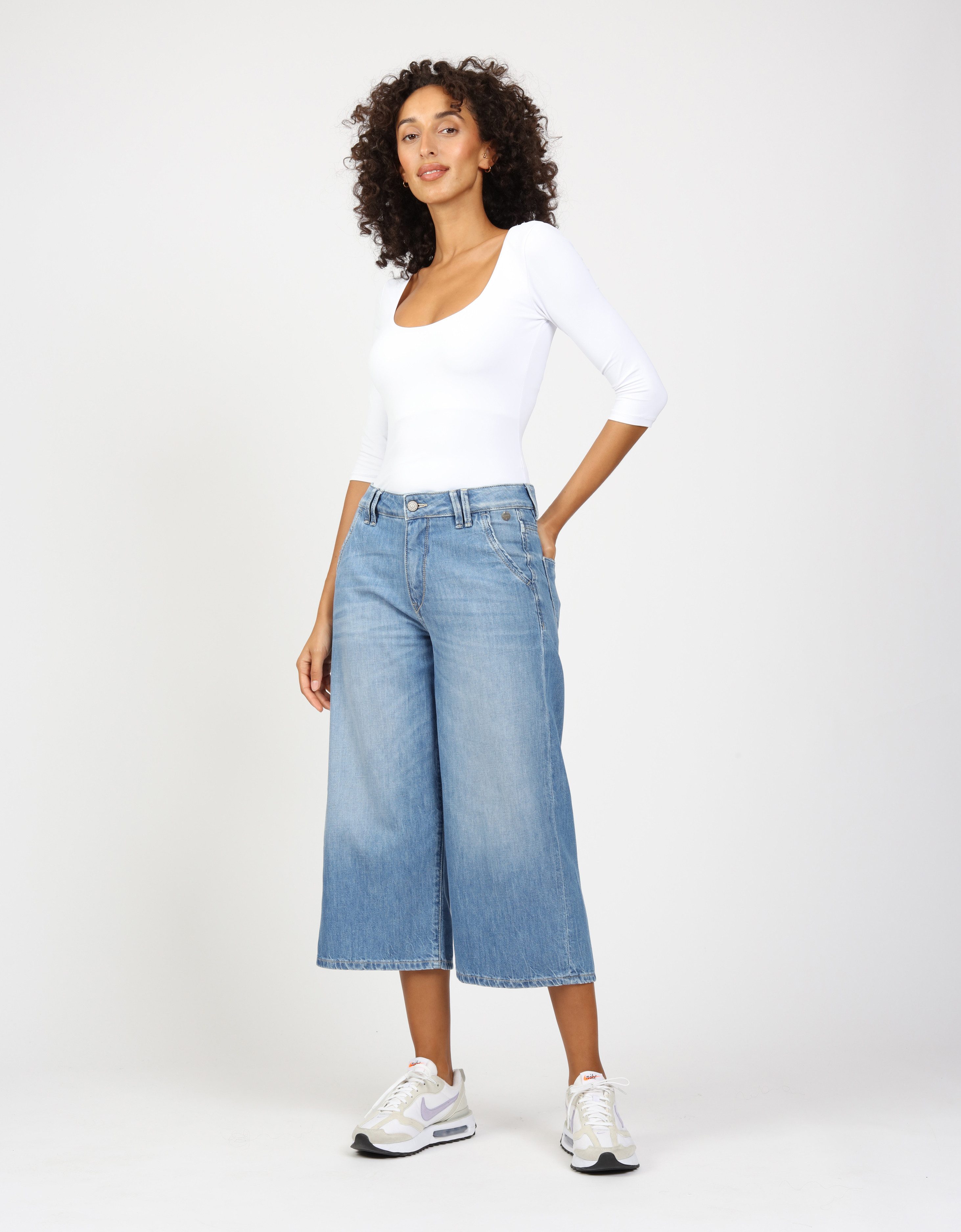 GANG 3/4 jeans 94MONA CULOTTE met wijde pijpen