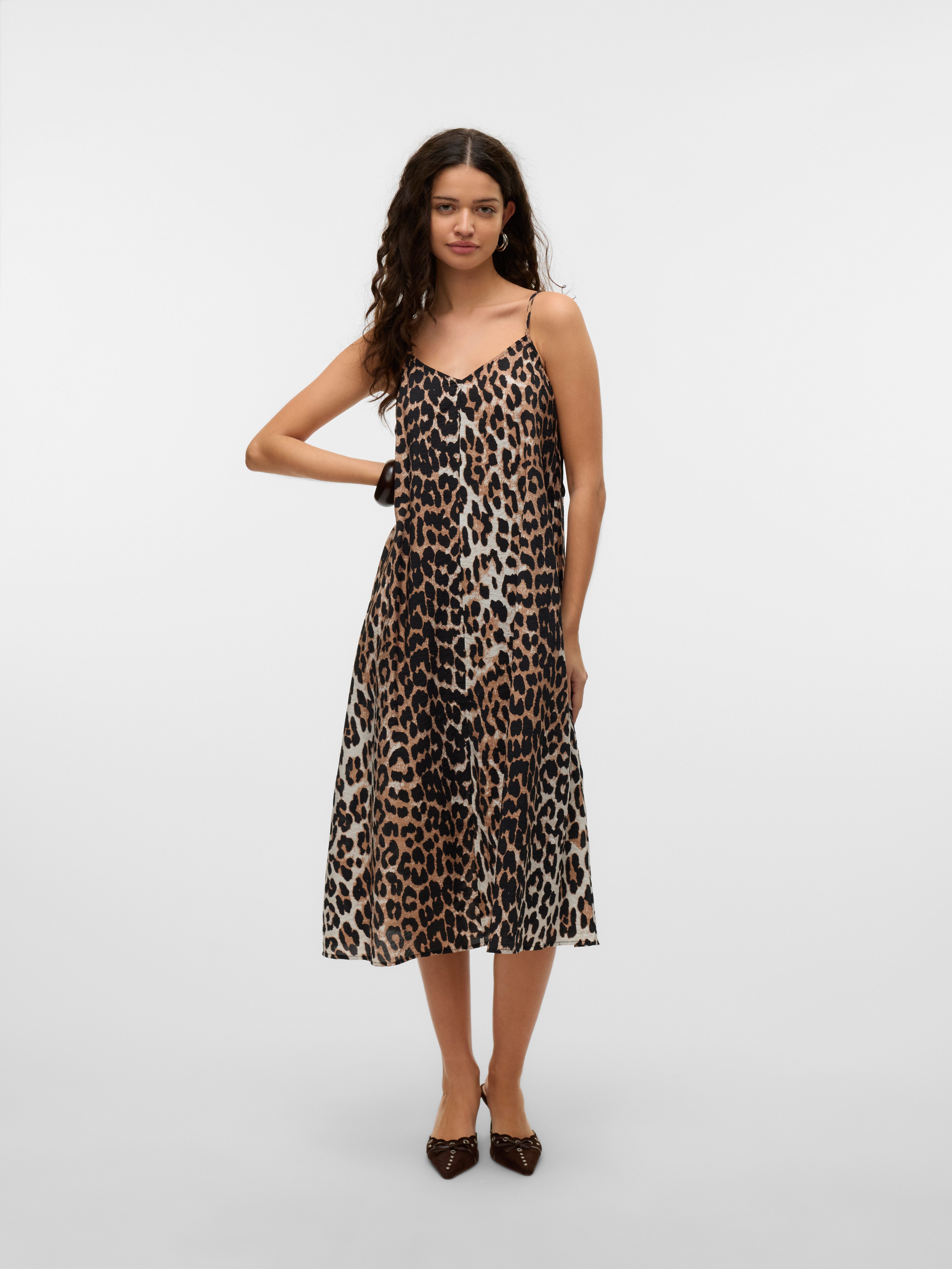 Vero Moda Jurk met spaghettibandjes VMJOSIE CALF SINGLET DRESS WVN GA NOOS