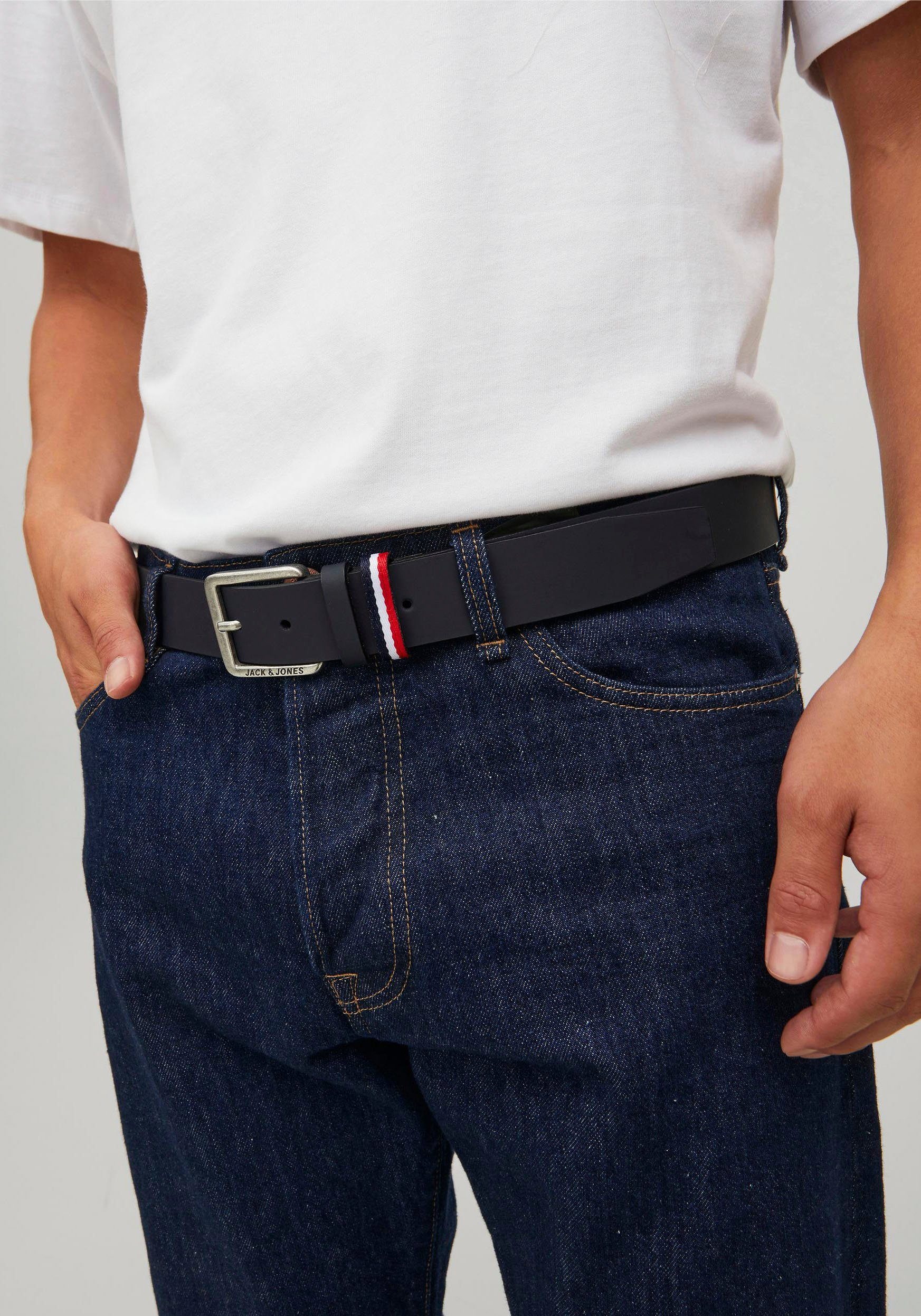 Jack & Jones Leren riem JACESPO BELT NOOS