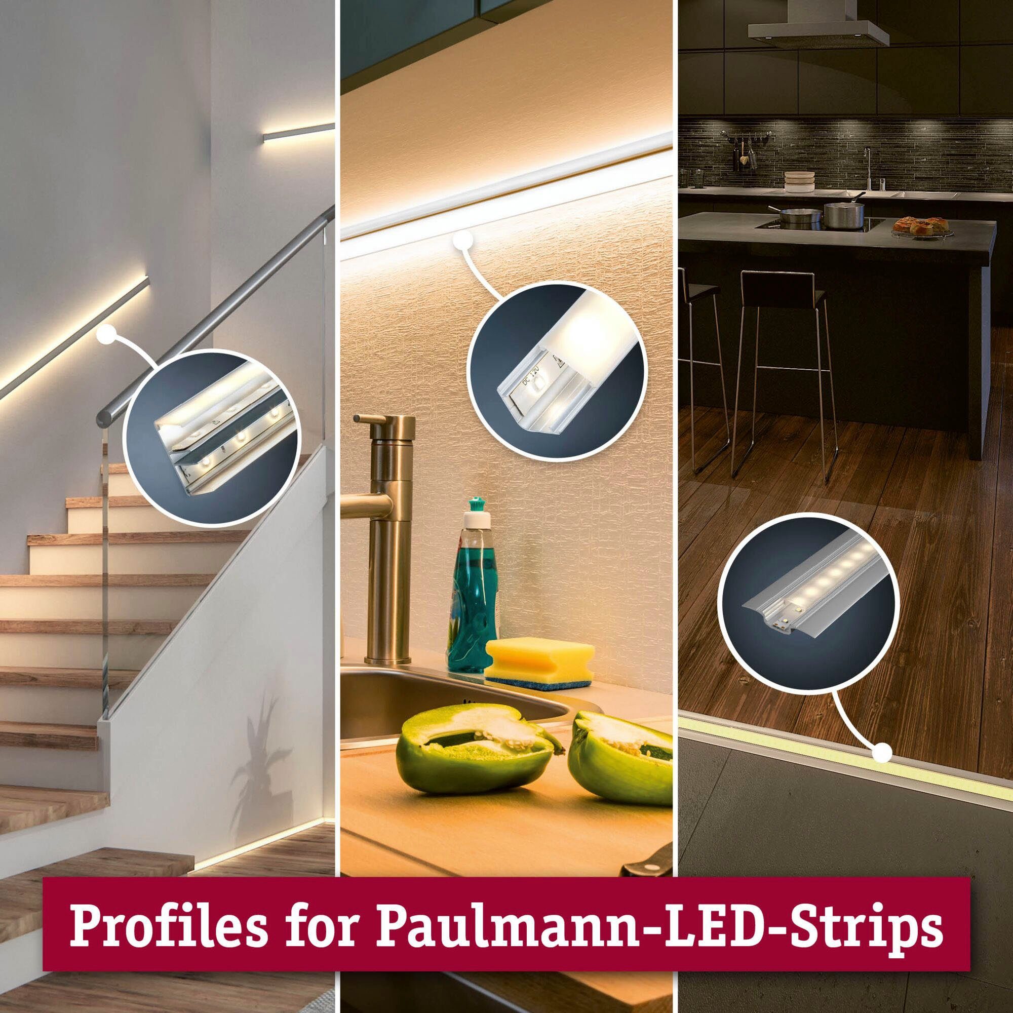 Paulmann Led-strepen Duo profiel set 100 cm incl. clips en diffuser (1 stuk)