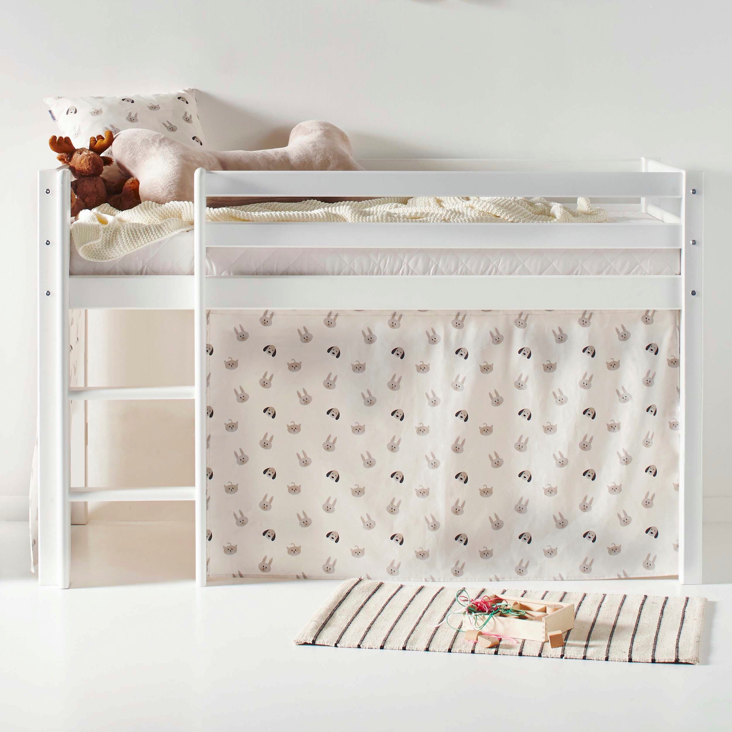Hoppekids Hoogslaper ECO Dream, kinderbed, speelbed, halfhoog bed van massief hout