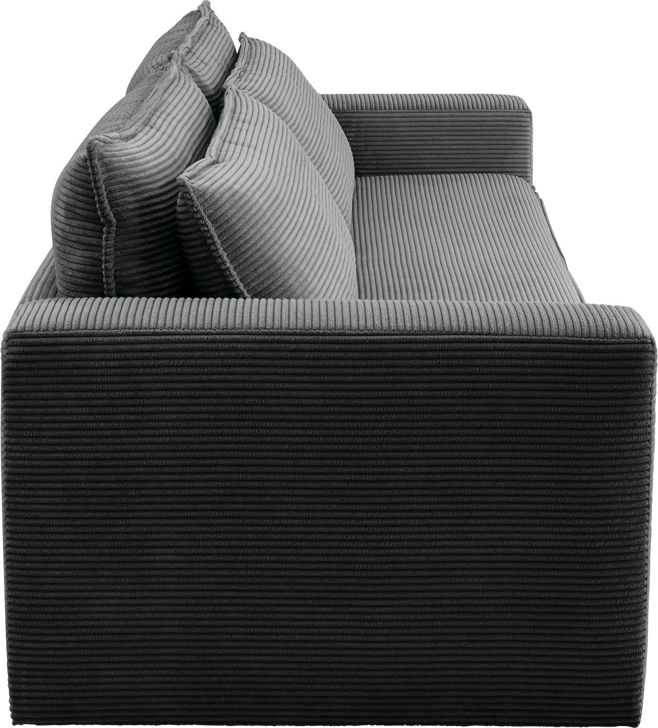Places of Style 3-zitsbank PIAGGE Cord-bekleding - met slaapfunctie en bedkist, met praktische topmatras