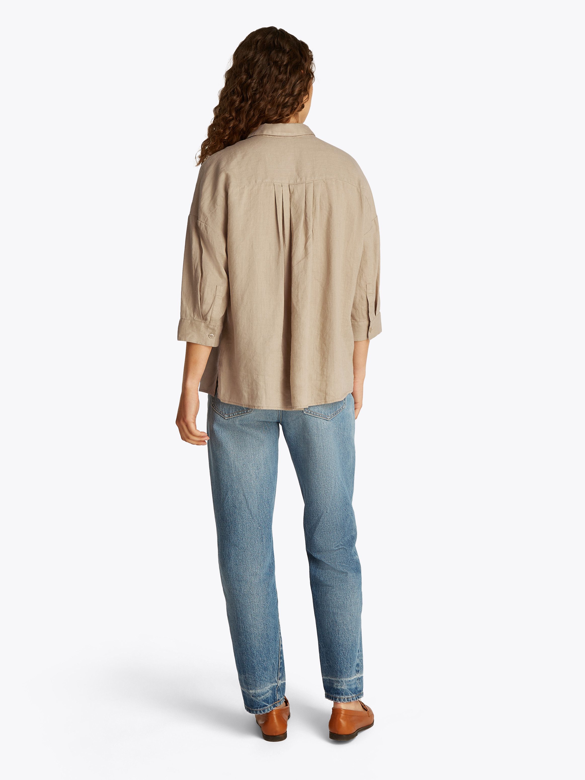 Tommy Hilfiger Shirt met 3/4 mouwen ESS LINEN LOOSE 3-4 SLEEVE SHIRT