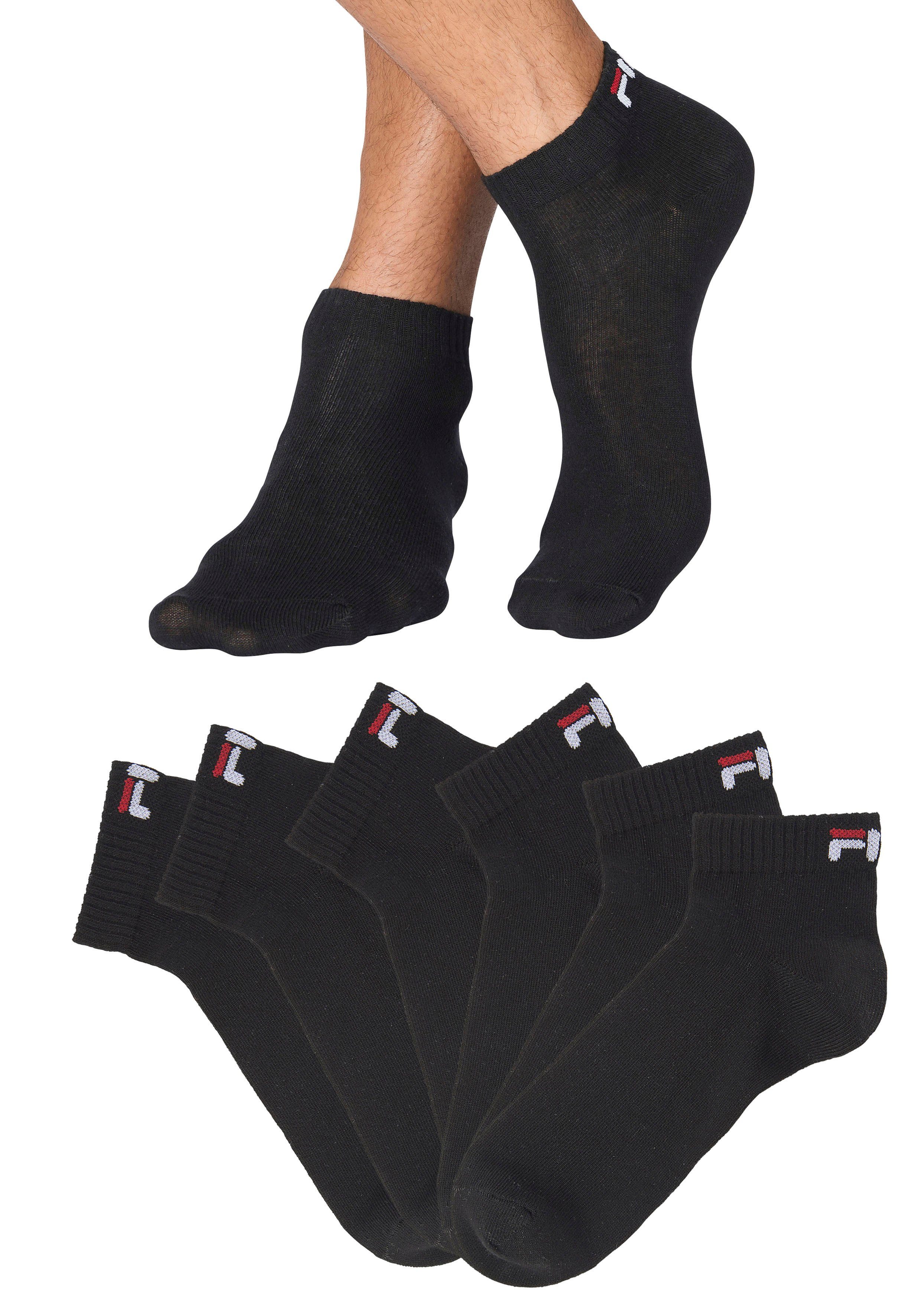 fila korte sokken met ingebreid logo (6 paar) zwart