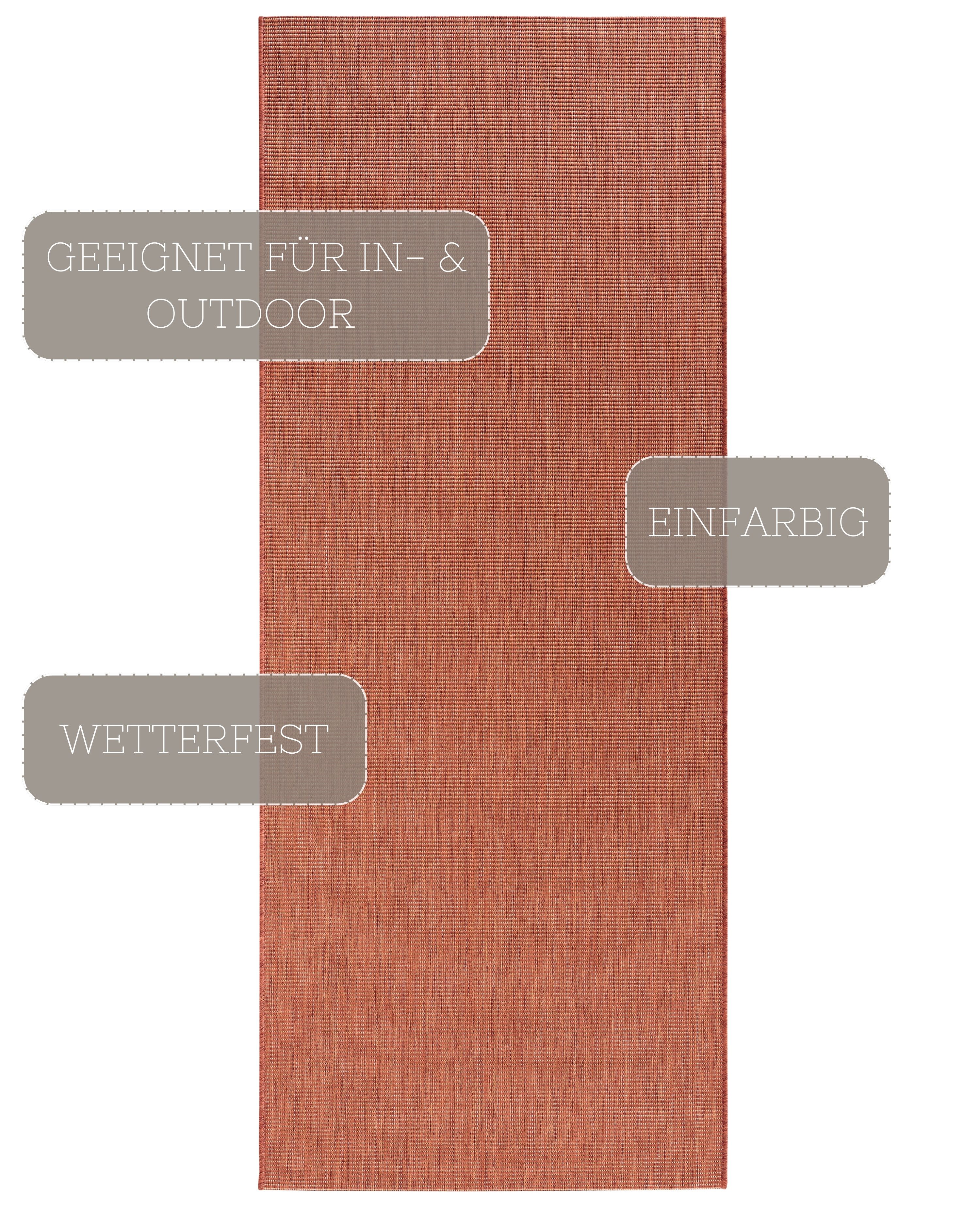NORTHRUGS Vloerkleed Match Binnen- en buitengebruik, kortpolig, loper, modern, effen kleuren, woonkamer, balkon