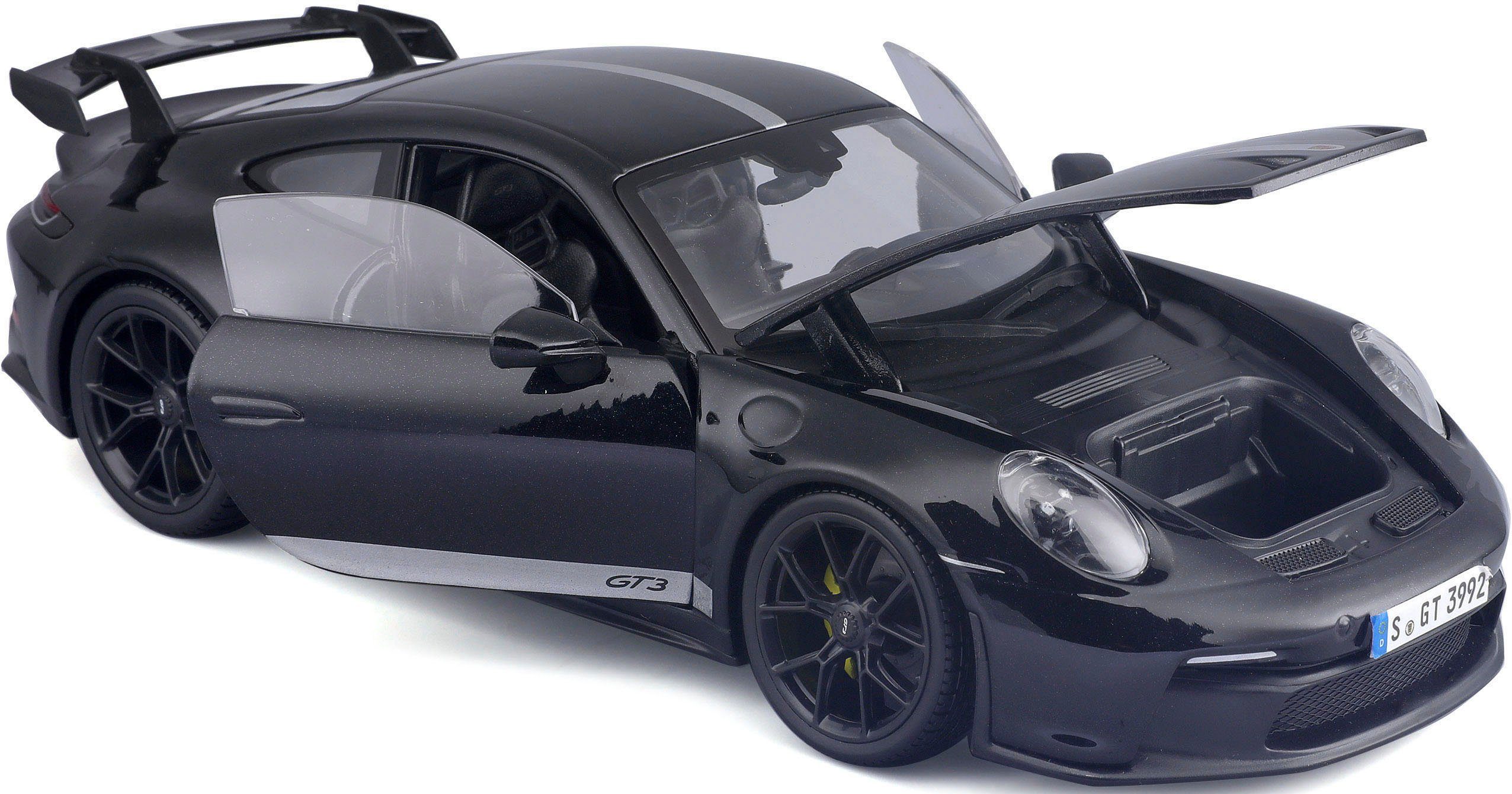 Maisto® Auto op schaal 1:18 Porsche 911 GT3, '23, zwart met strepen