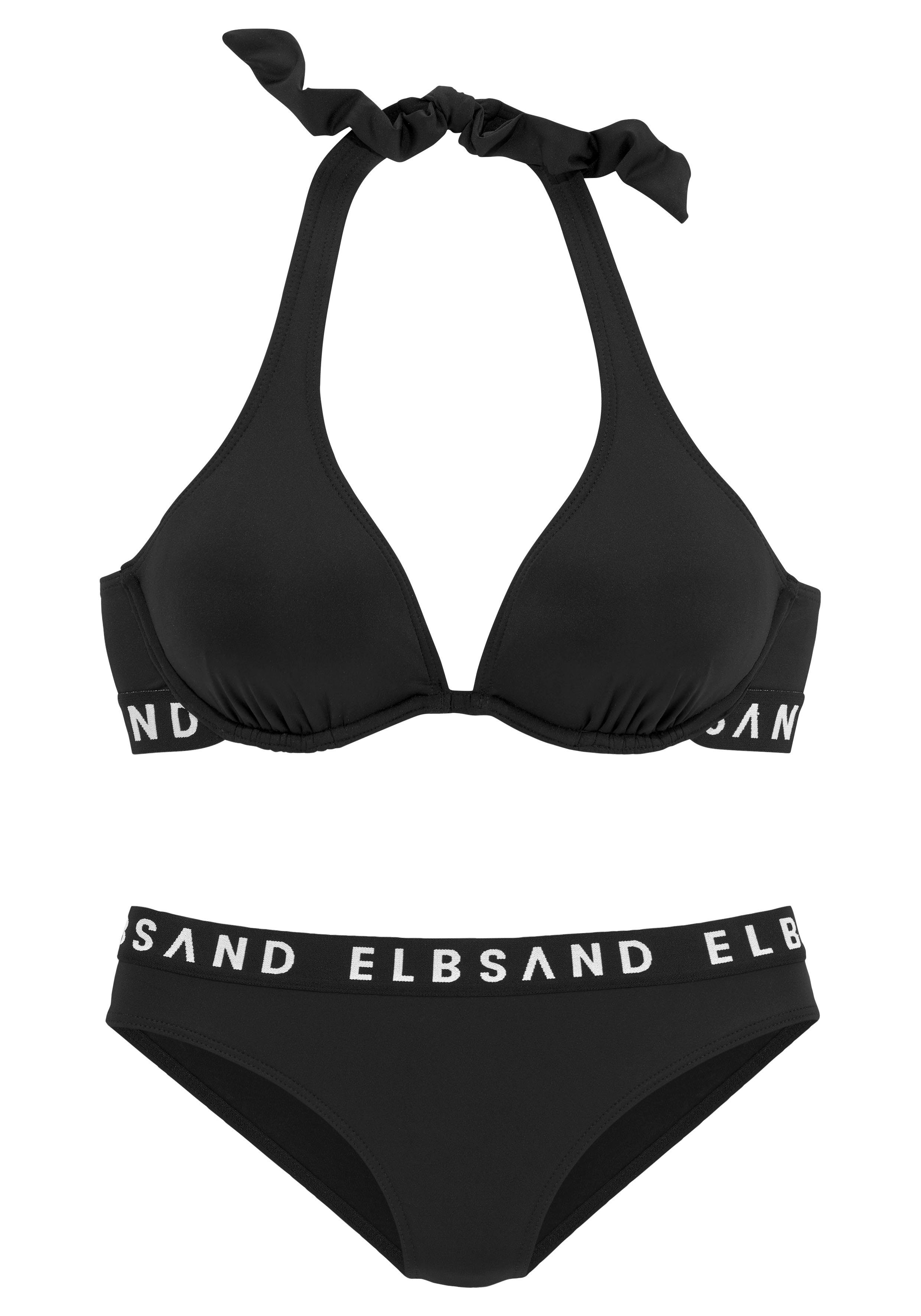 Elbsand Beugelbikini met contrastkleurige merkopschriften