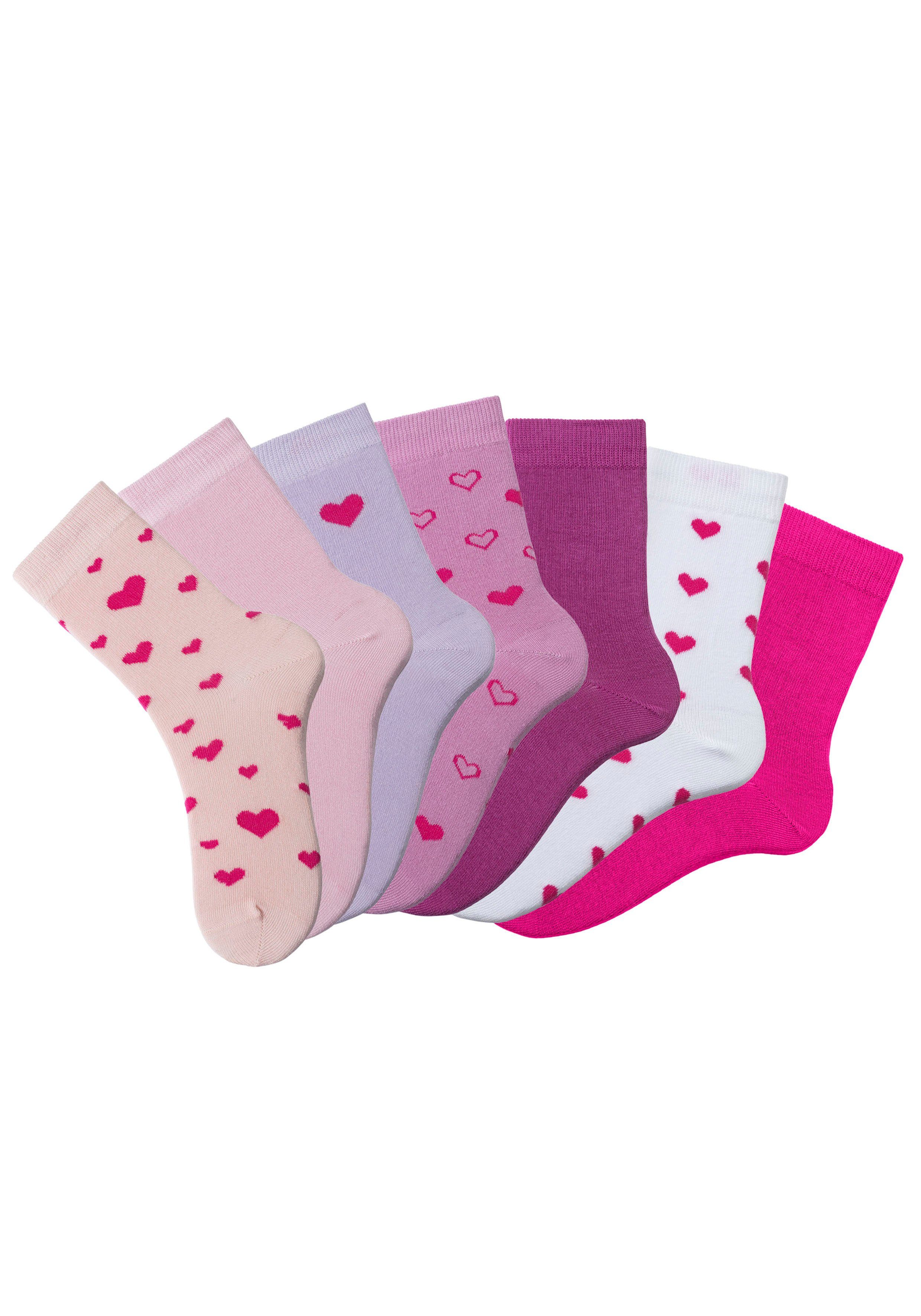 Lascana Basic sokken Cadeau Valentijnsdag in geschenkdoos voor valentijnsdag (box, 7 paar)