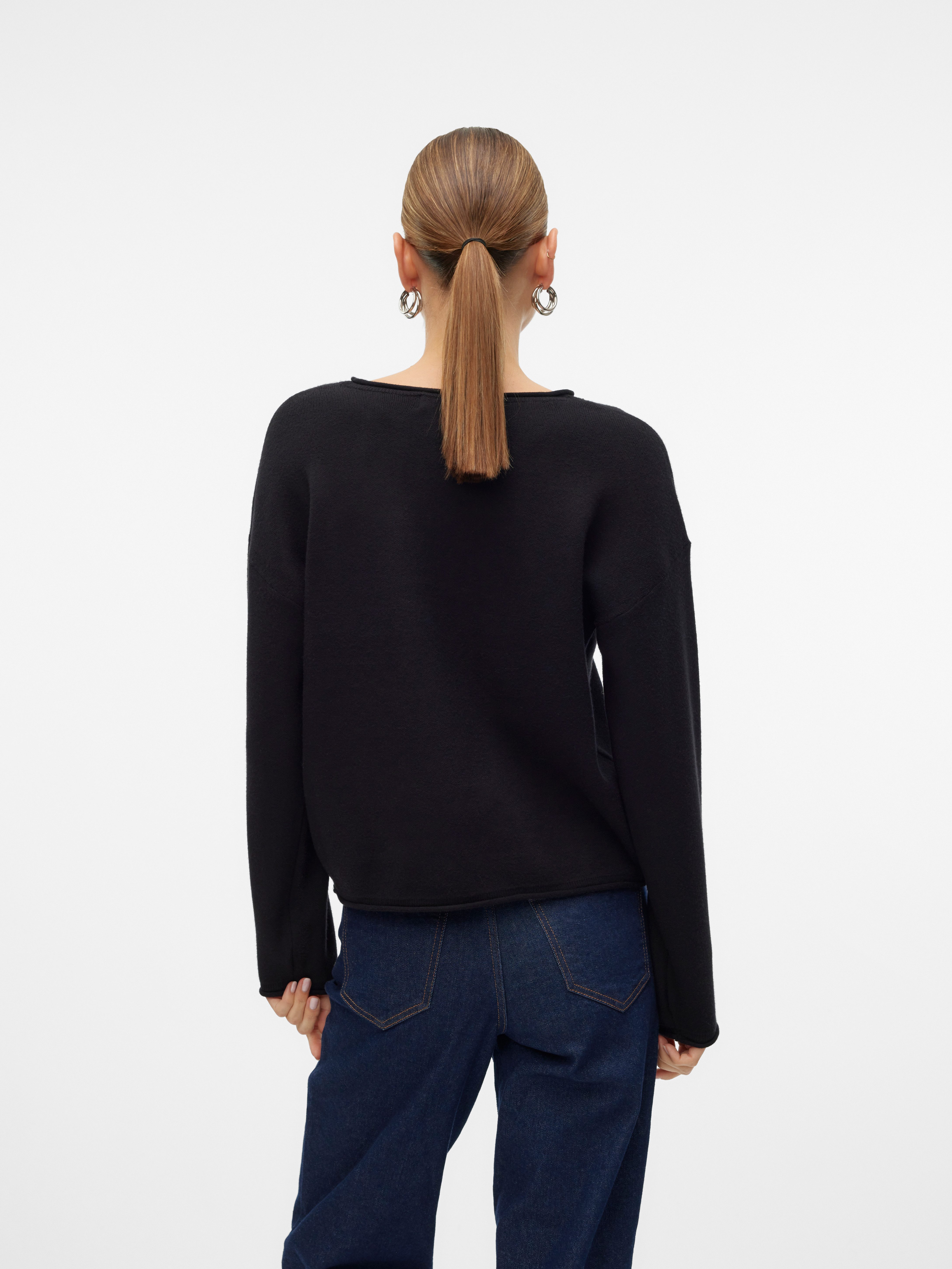 Vero Moda Gebreide trui VMGOLD ROLL LS O-NECK PULLOVER GA